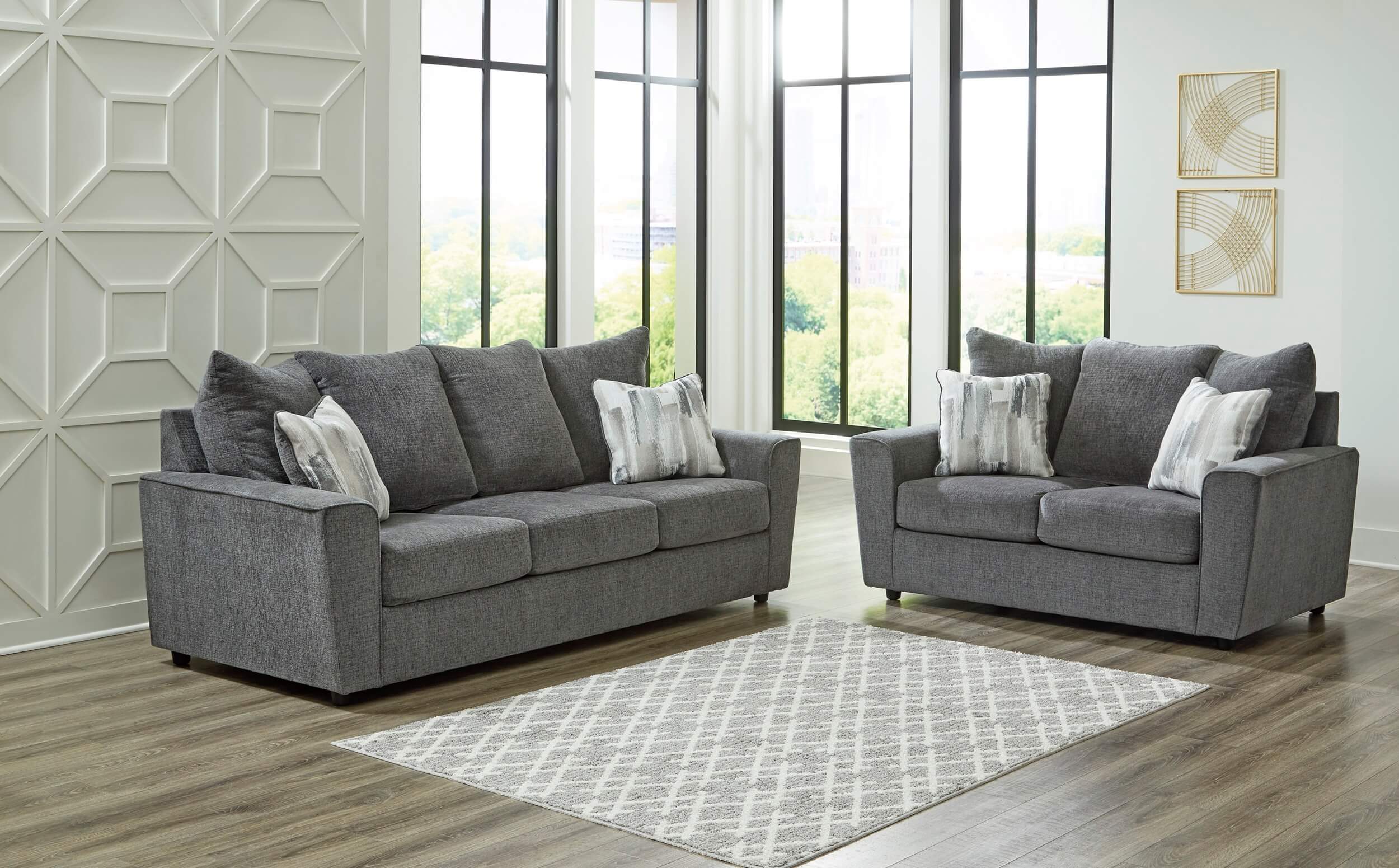 SM Stairatt Ashley Stairatt Sofa and Loveseat