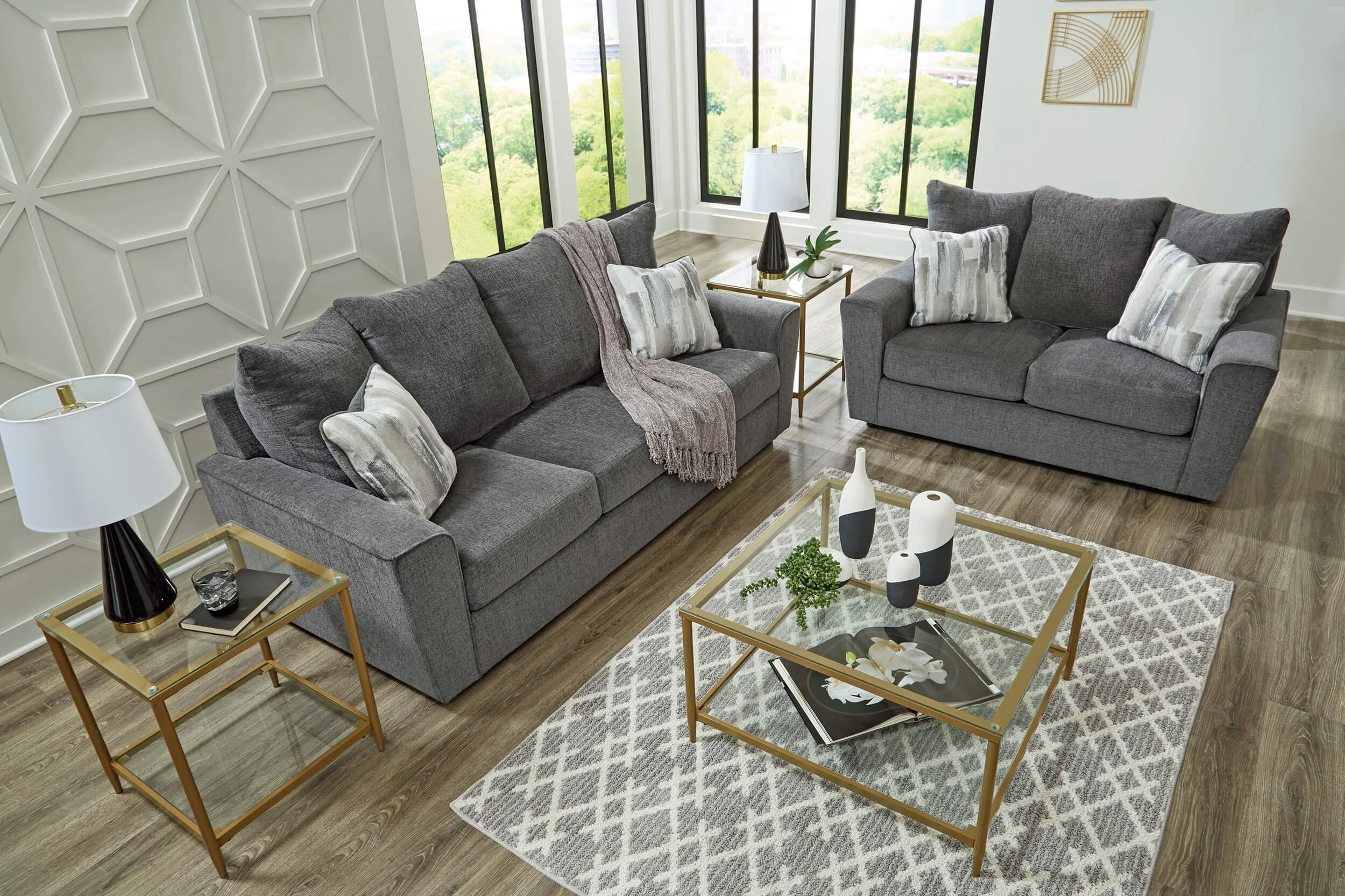 SM Stairatt Fabric Living Room Set