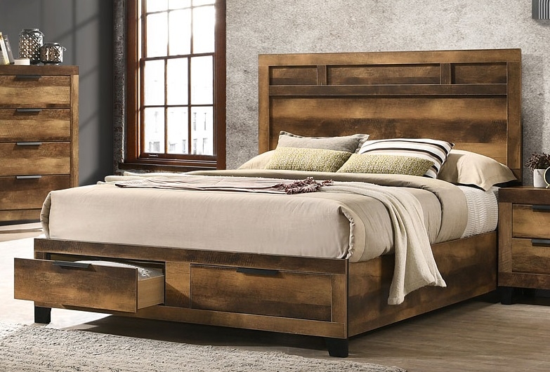 Morales Wood Storage Panel Bed, Queen Size