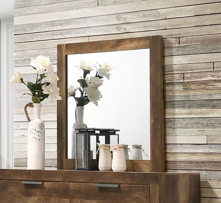 Morales Wood Square Mirror