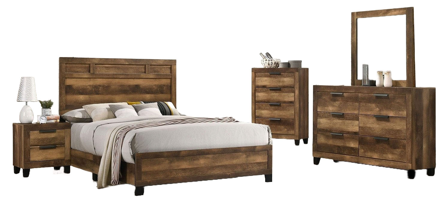 Morales Wood Panel Bedroom Set