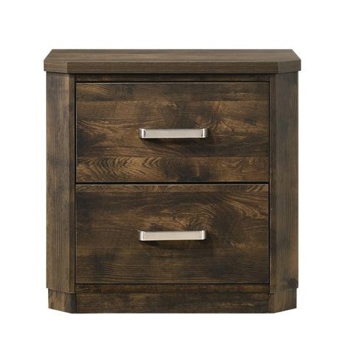 Elettra Wood Nightstand w/2 Drawers