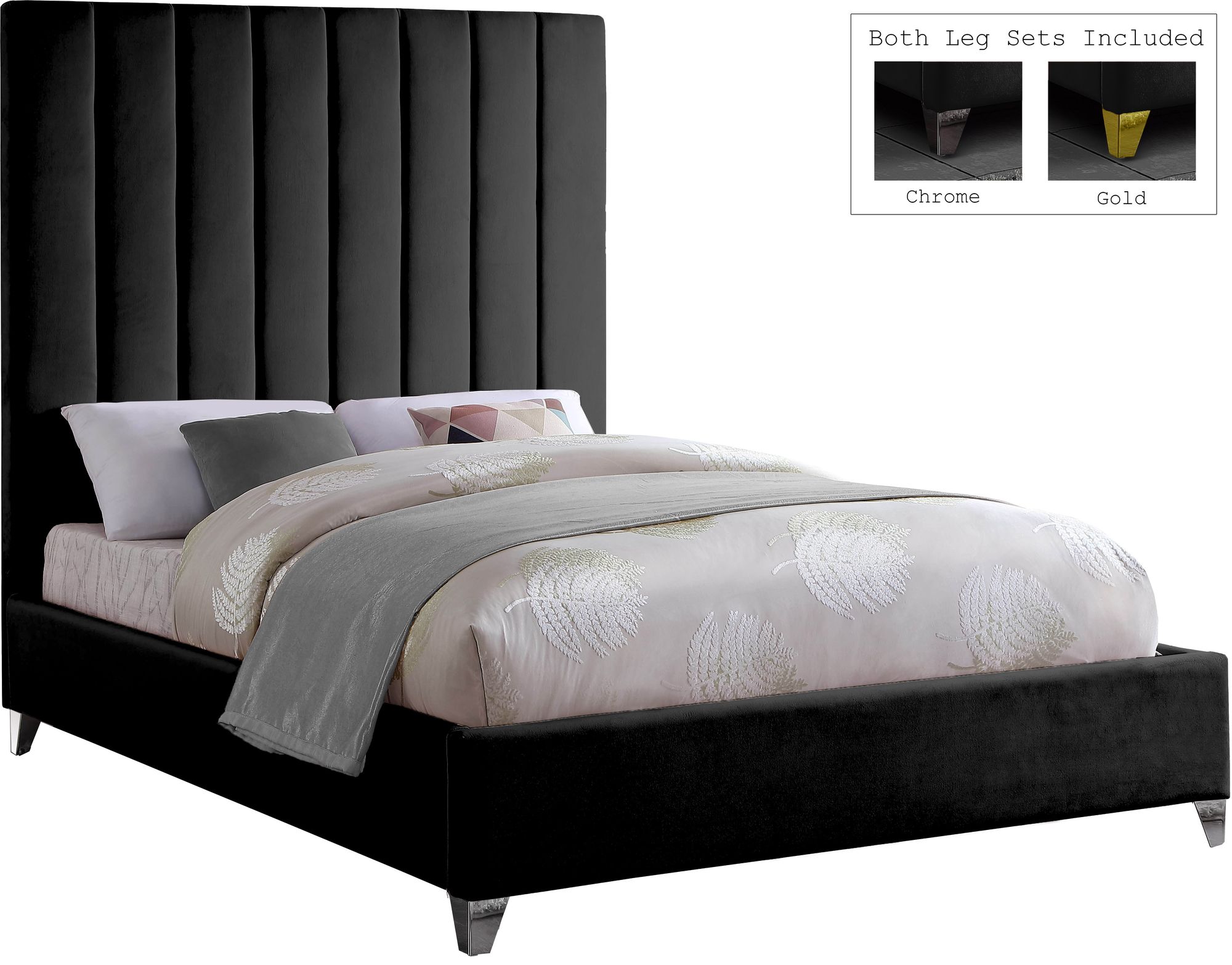 Via Velvet King Size Bed