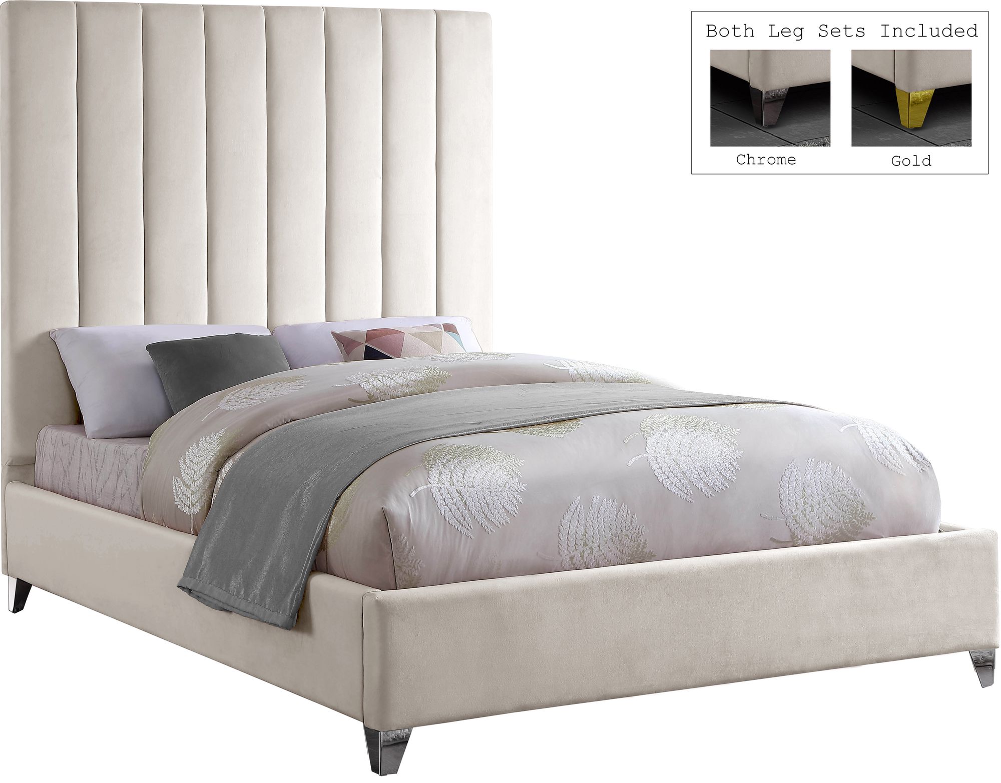 Via Velvet King Size Bed