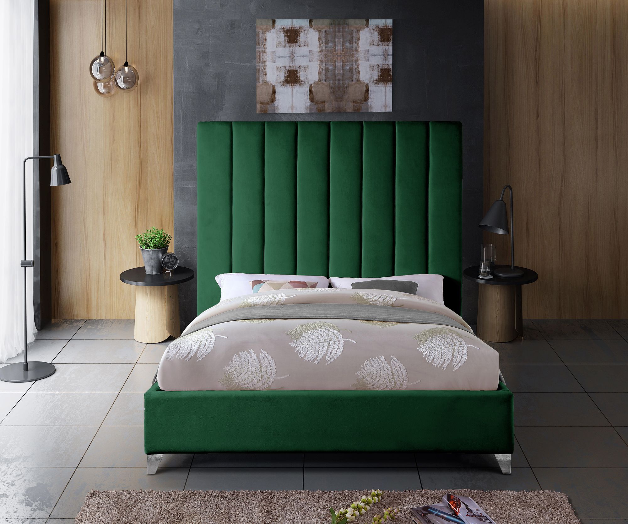Via Velvet King Size Bed