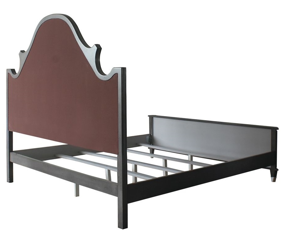 House Beatrice Fabric/Wood Panel Bed, Queen Size
