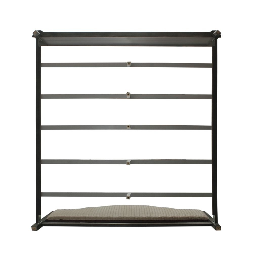 House Beatrice Fabric/Wood Panel Bed, Queen Size