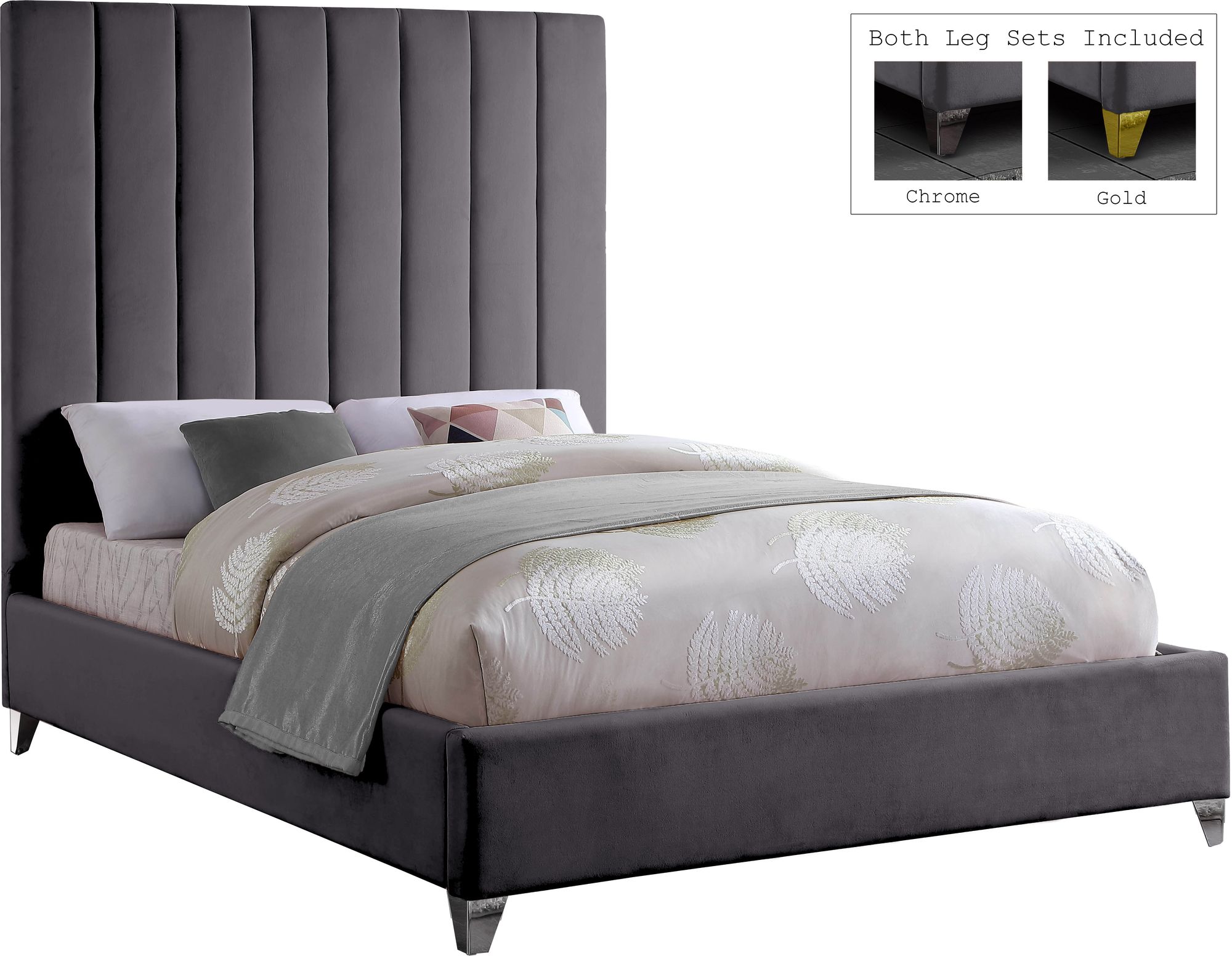Via Velvet Queen Size Bed