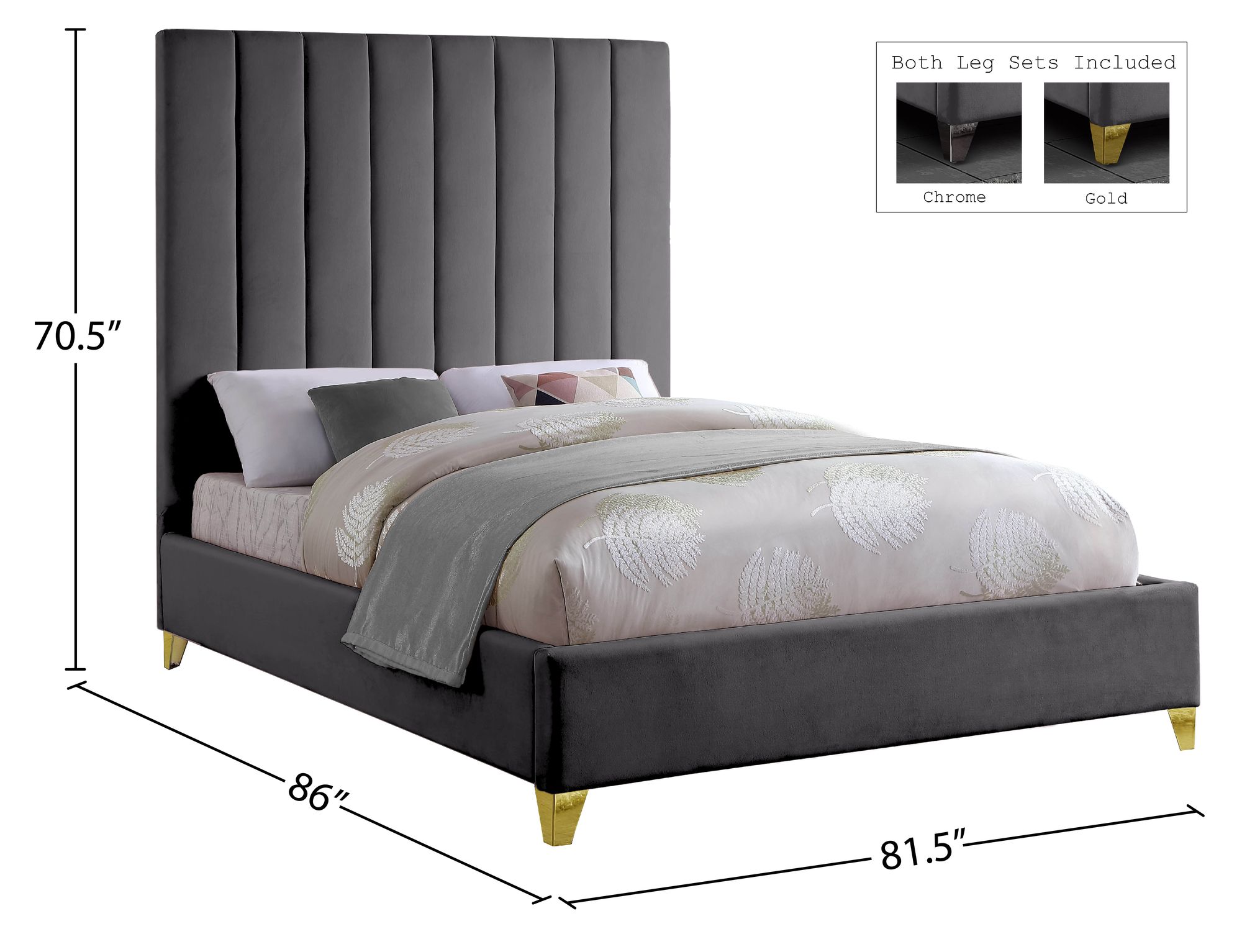 Via Velvet King Size Bed
