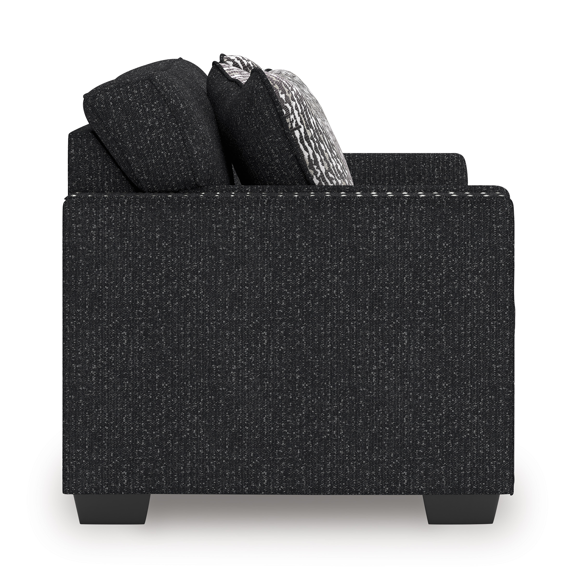 Jasmine Peaks Modern Loveseat | Coal Fabric with LED Lighting