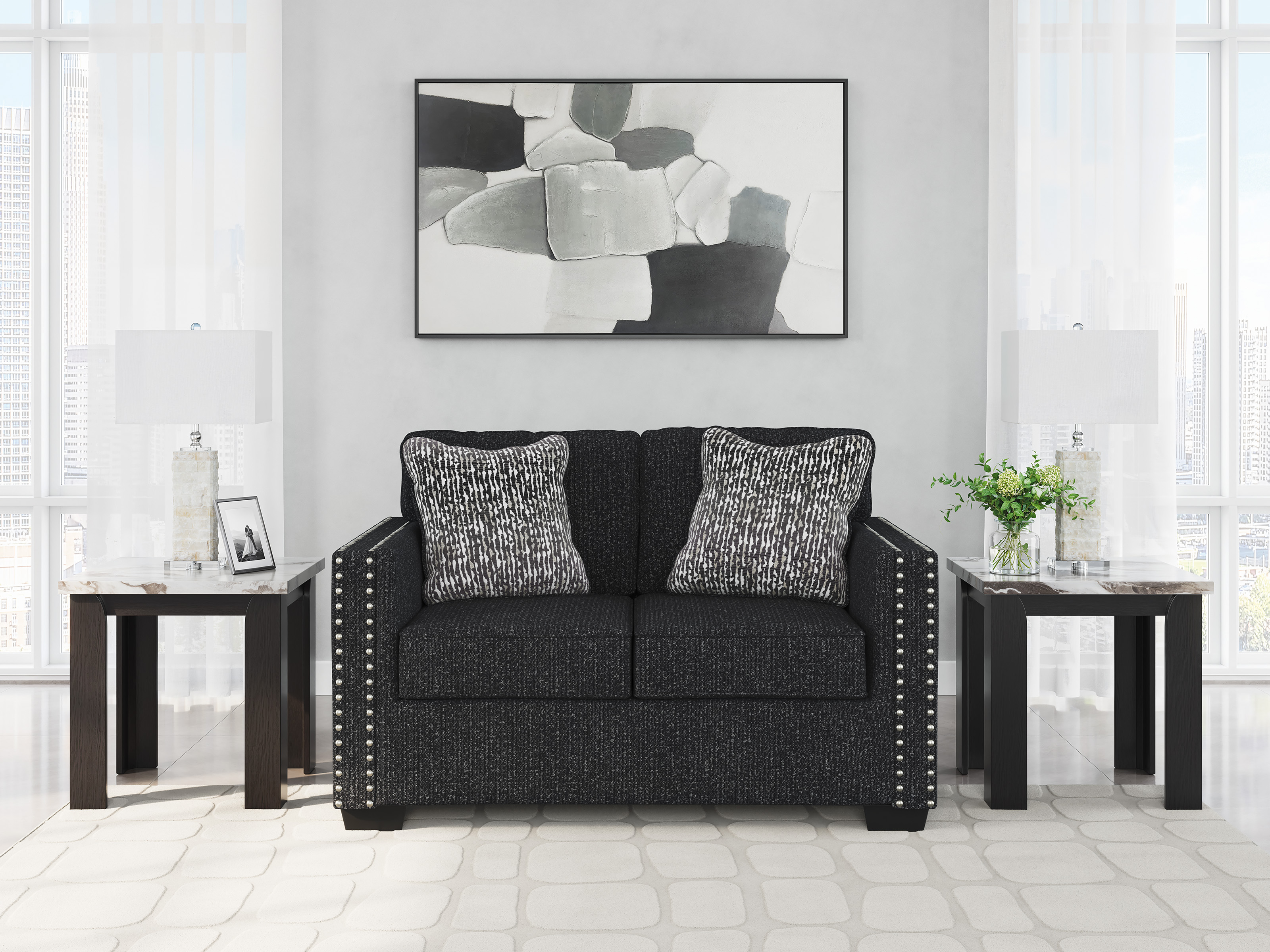 Jasmine Peaks Polyester Living Room Set