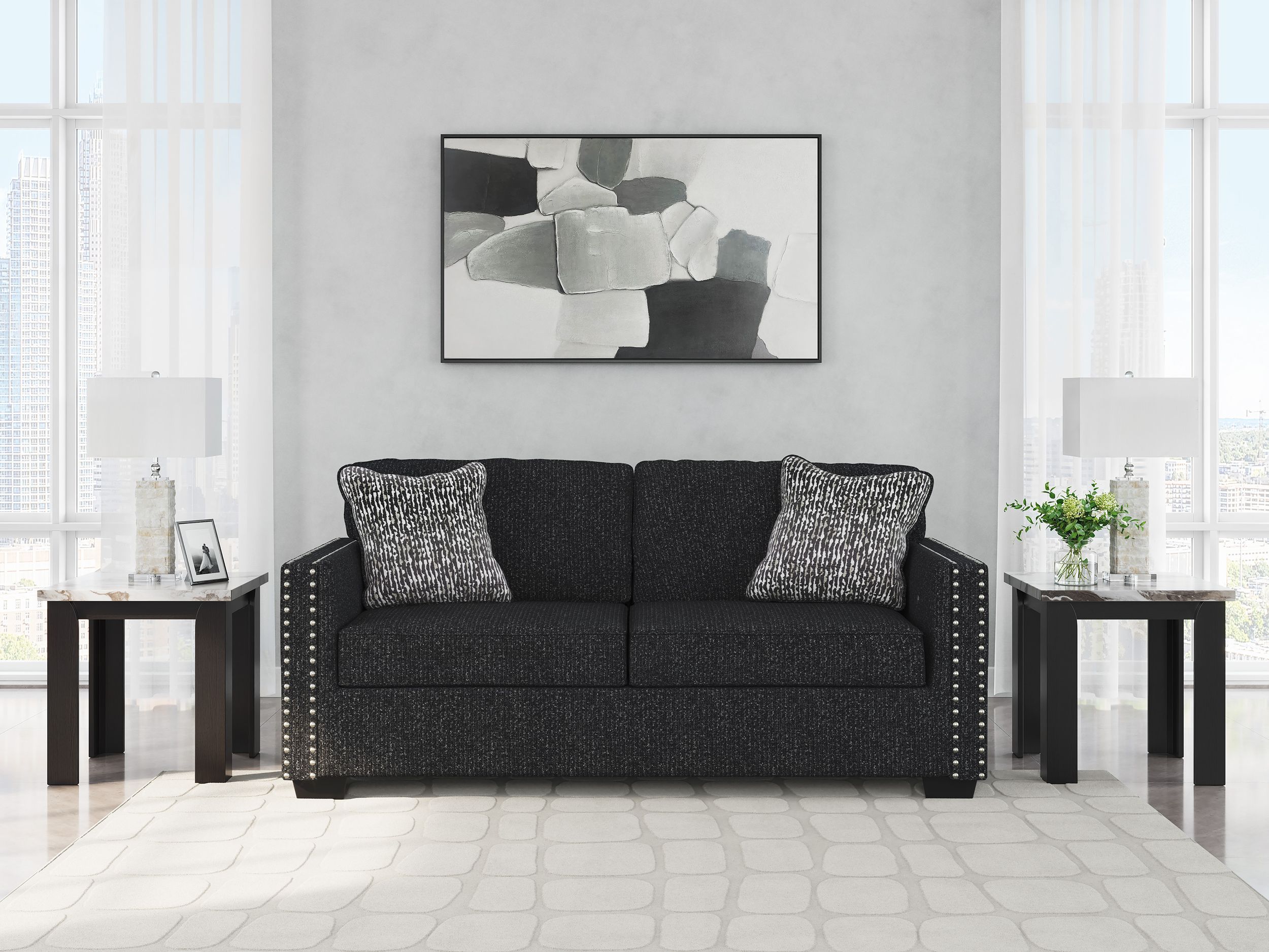 Jasmine Peaks Polyester Living Room Set