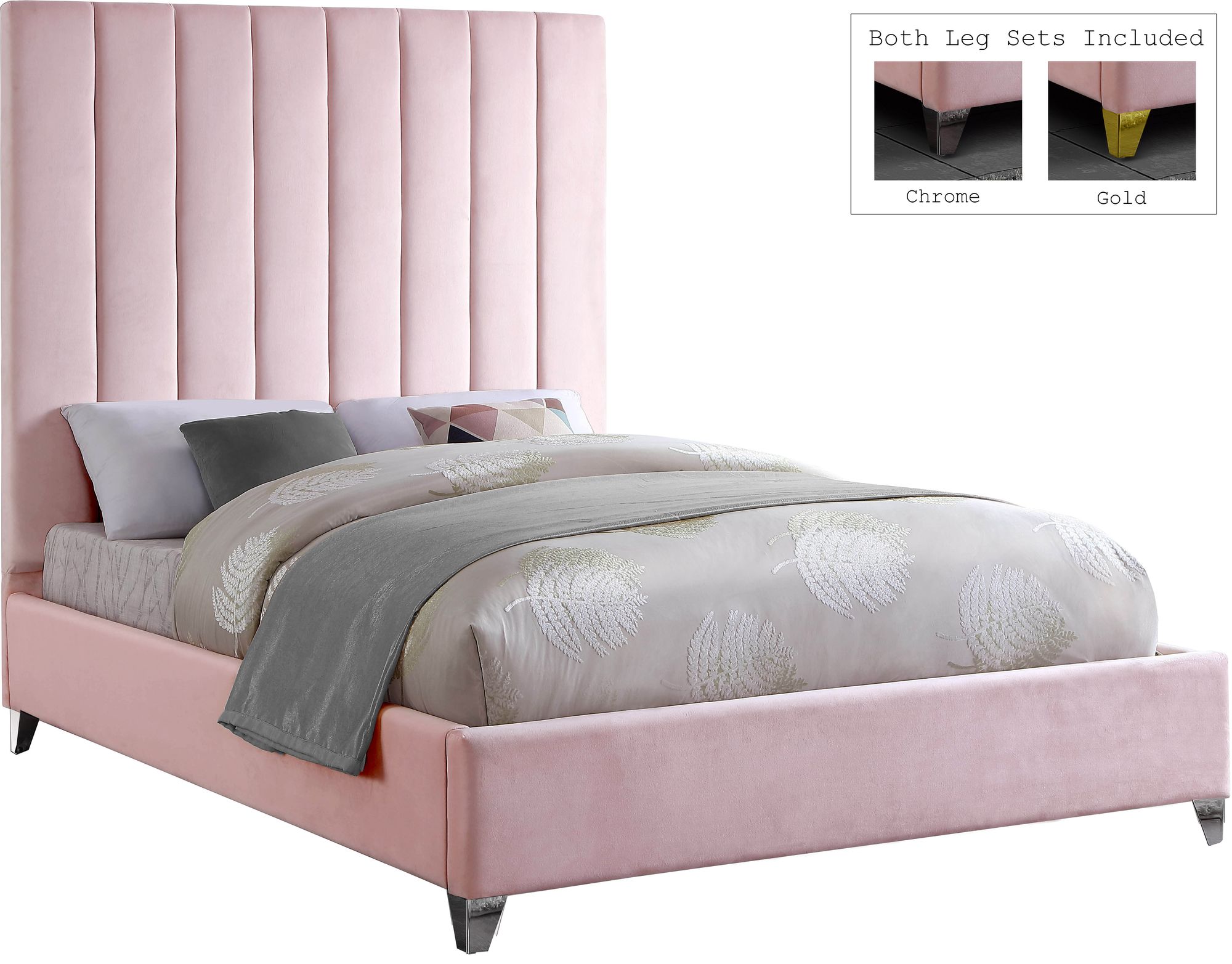 Via Velvet King Size Bed