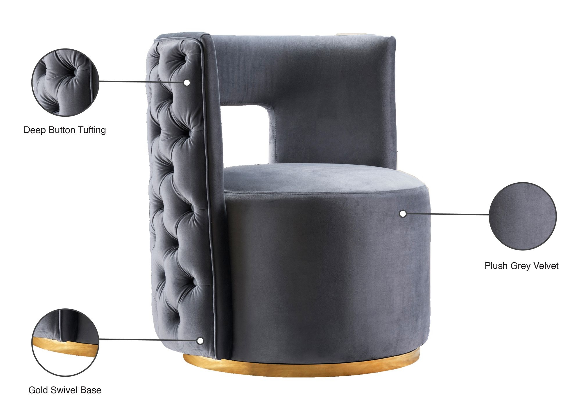 Theo Velvet Accent Chair