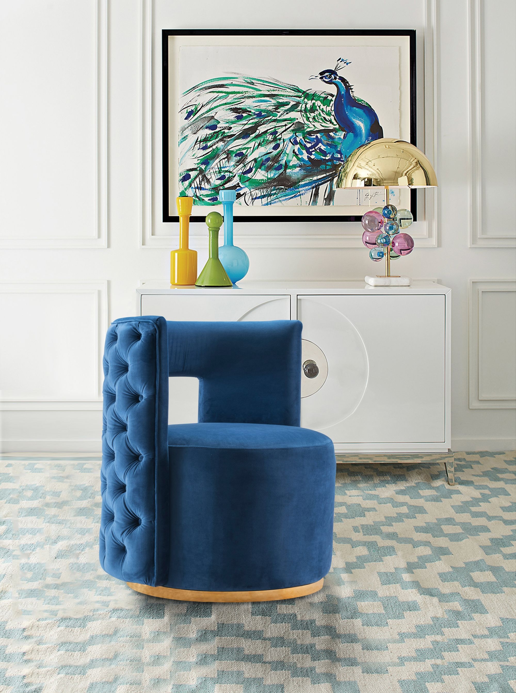 Theo Velvet Accent Chair