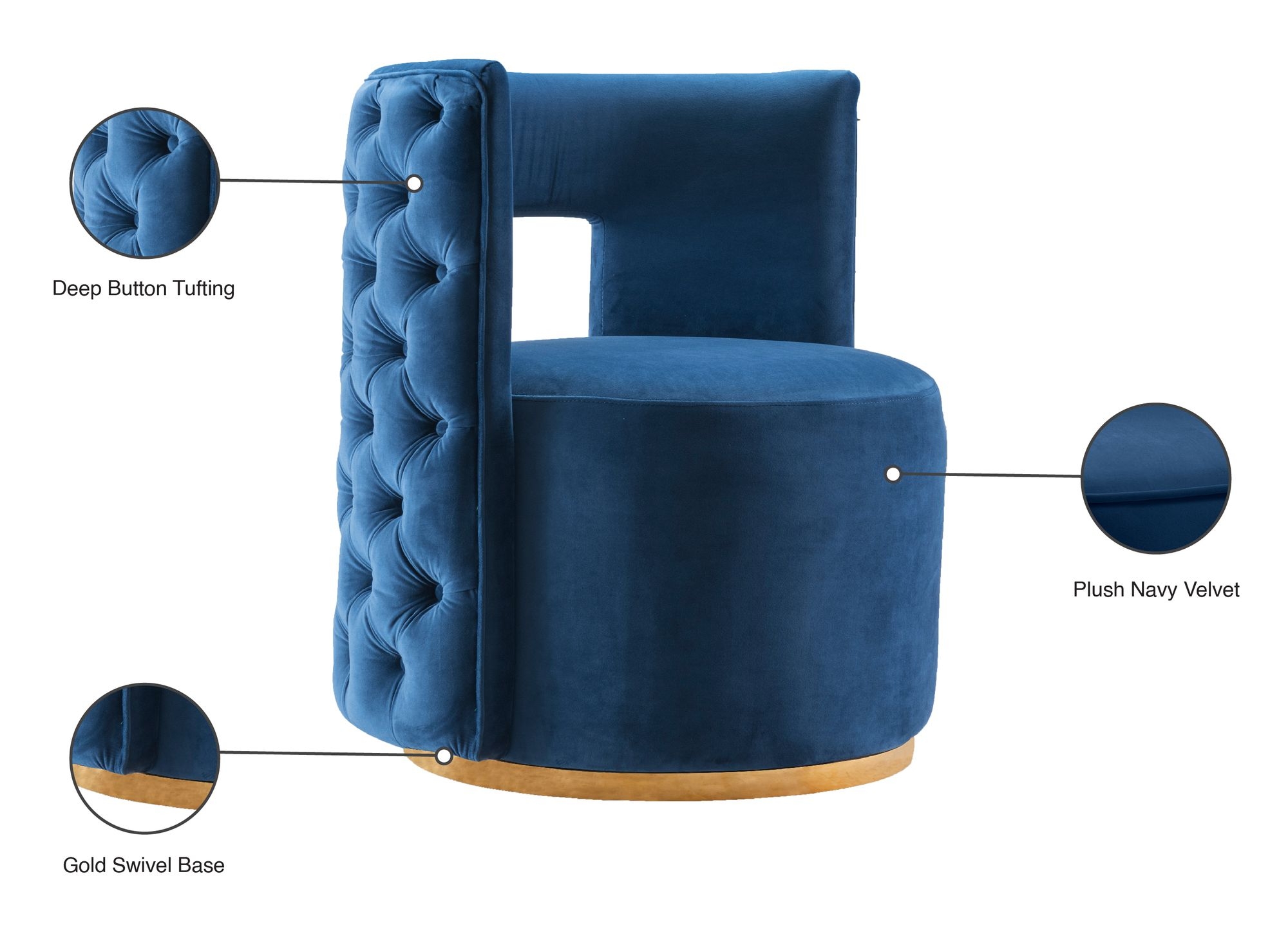 Theo Velvet Accent Chair