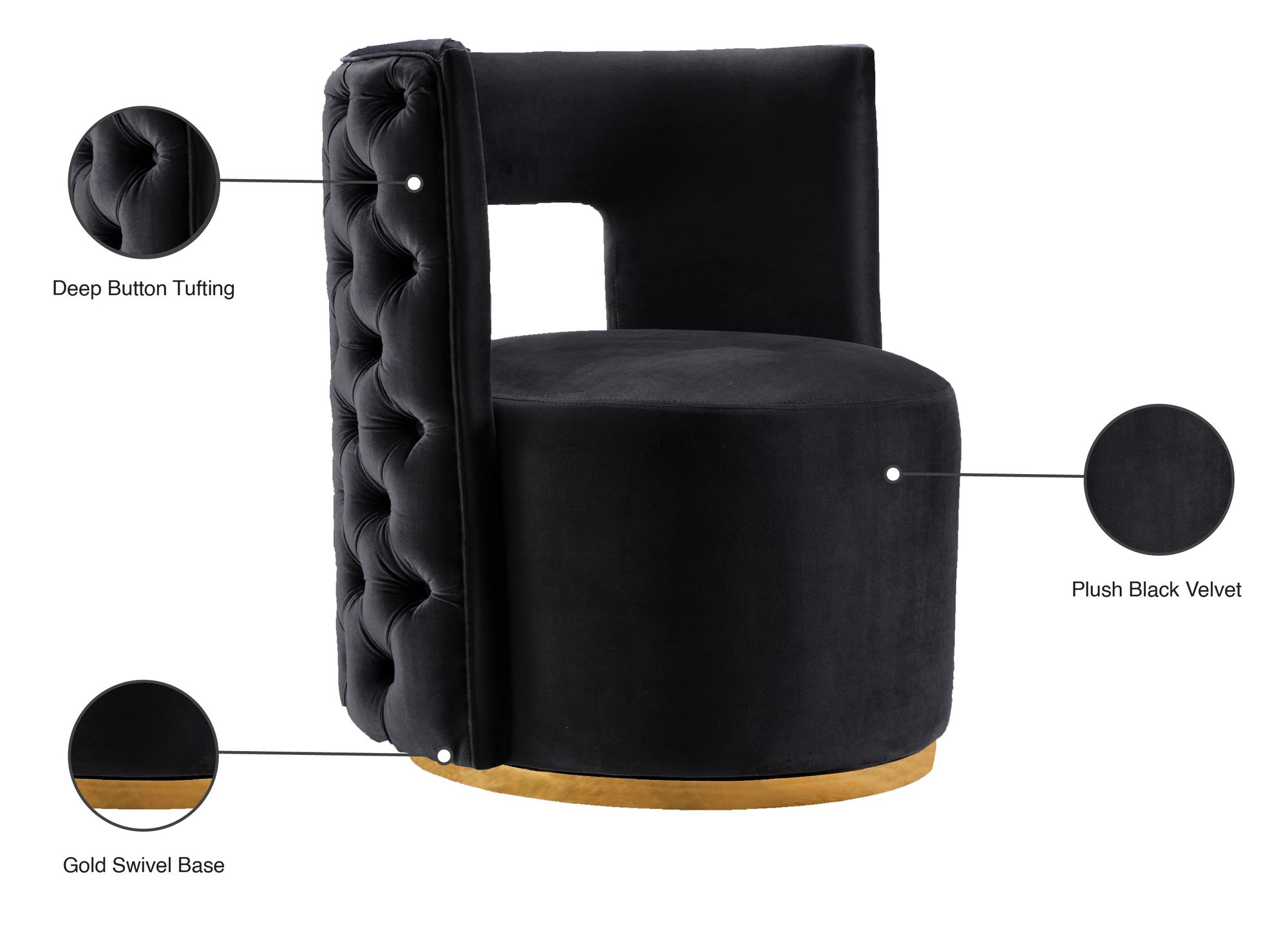 Theo Velvet Accent Chair