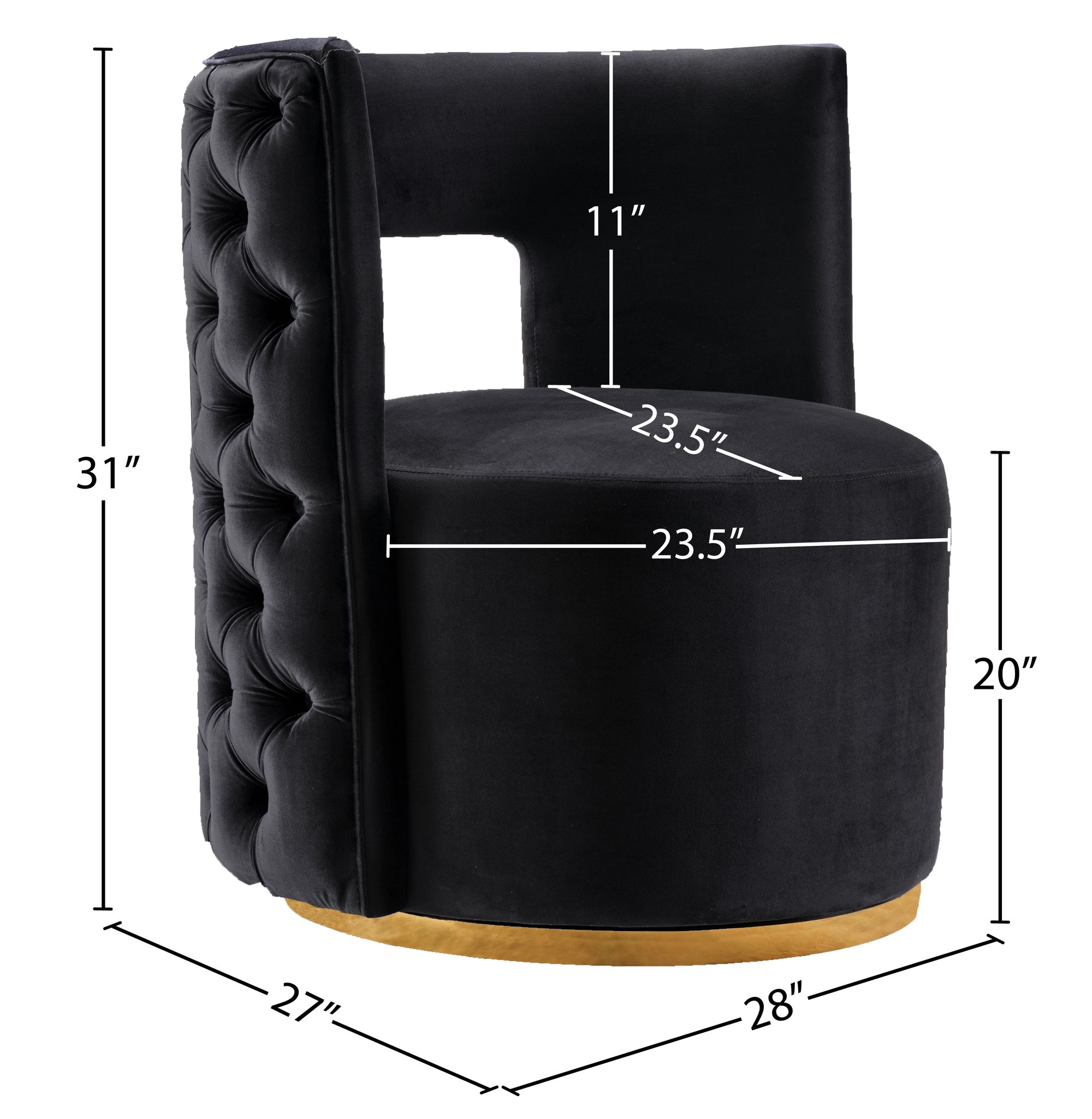 Theo Velvet Accent Chair