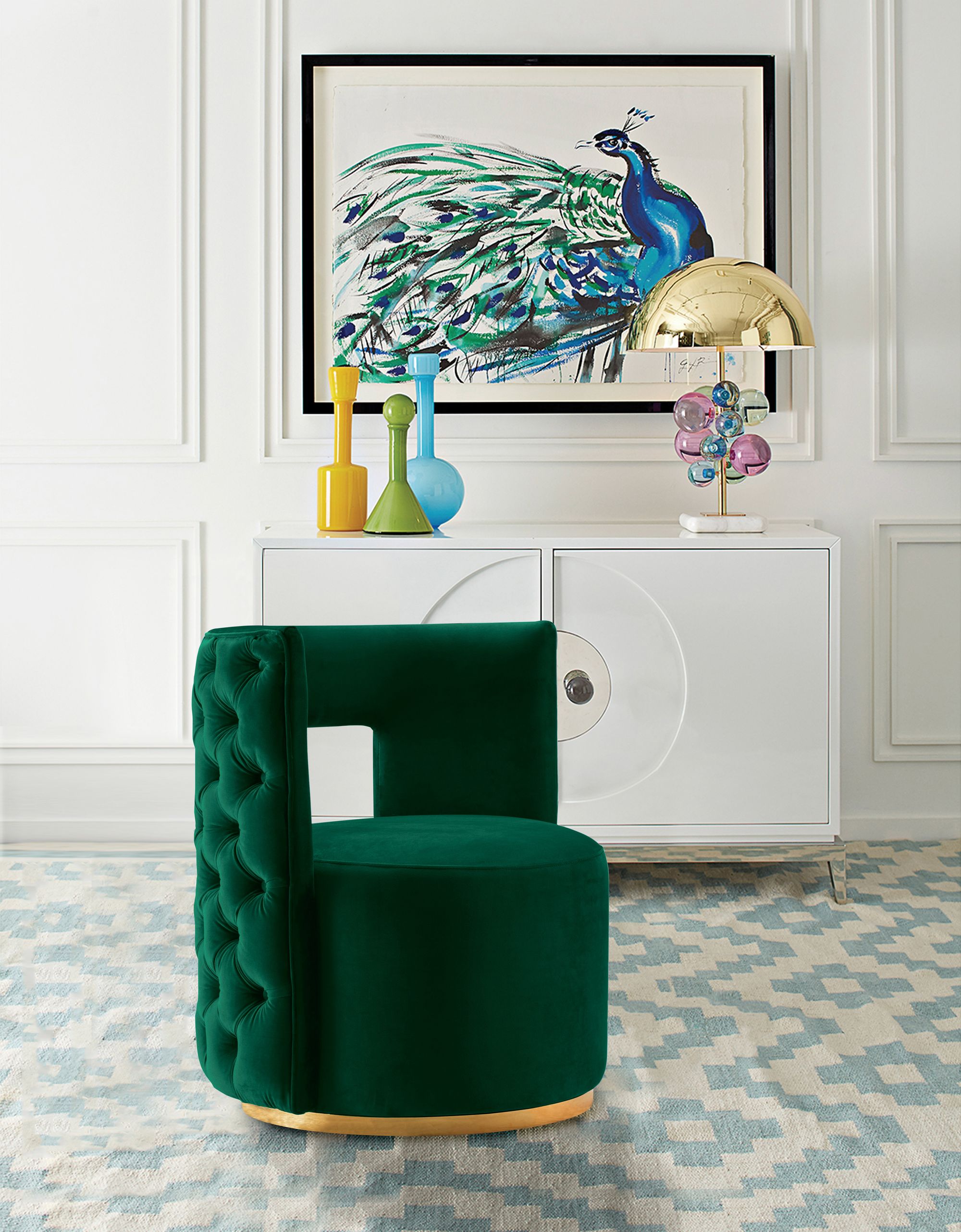 Theo Velvet Accent Chair