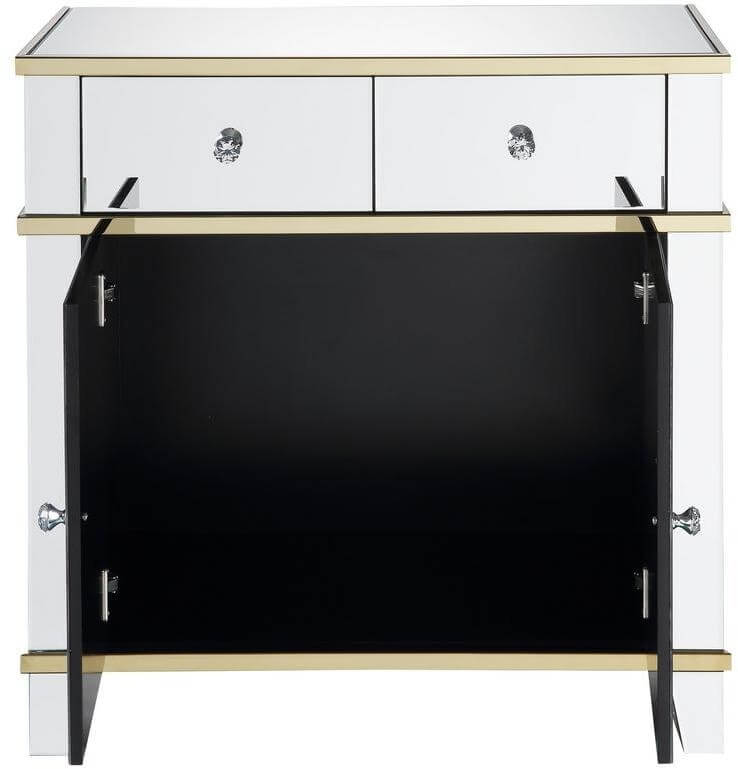 Osma 97432 Mirrored/Gold Cabinet/Console Table