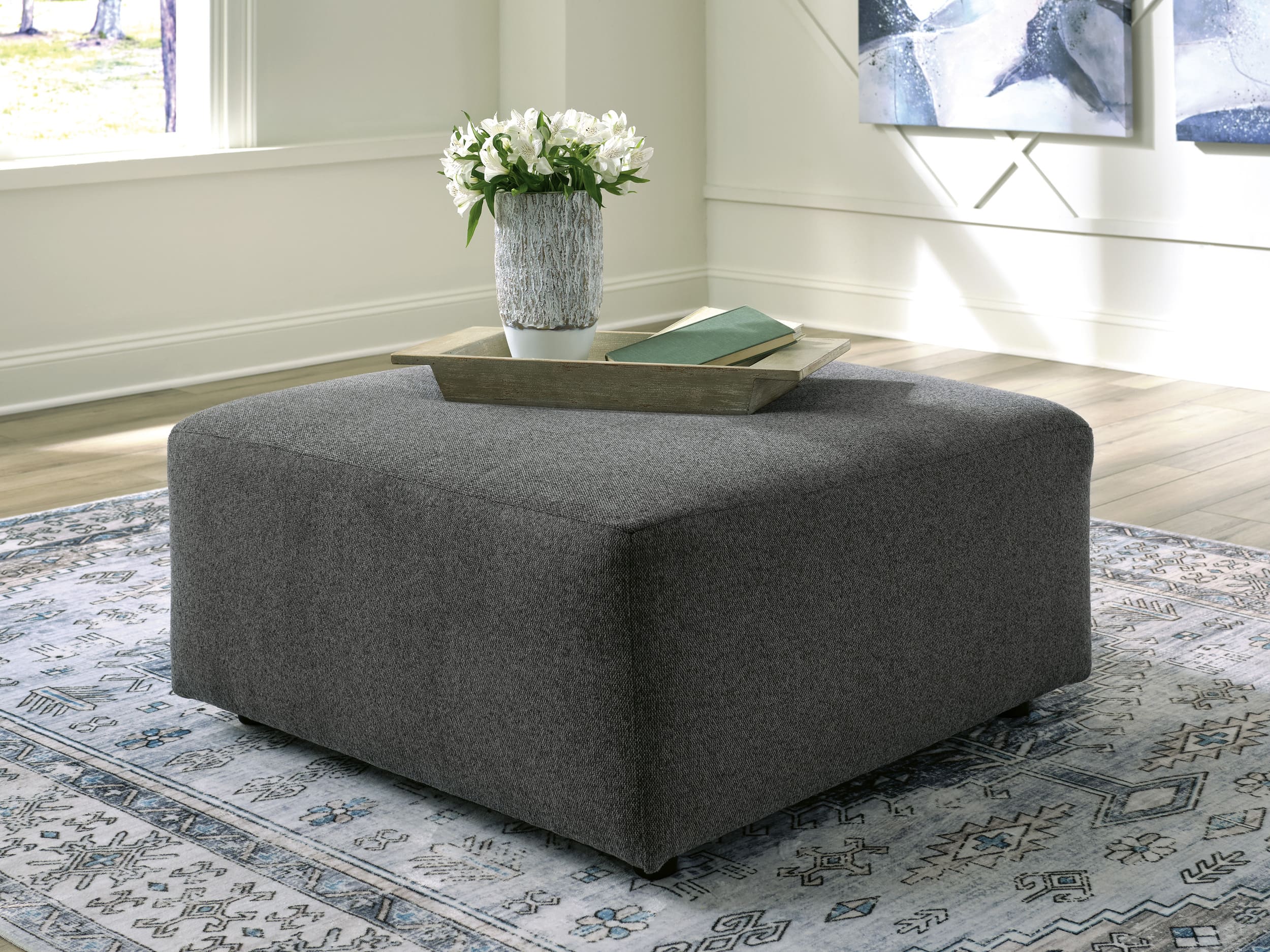 Edenfield Polyester Oversized Accent Ottoman