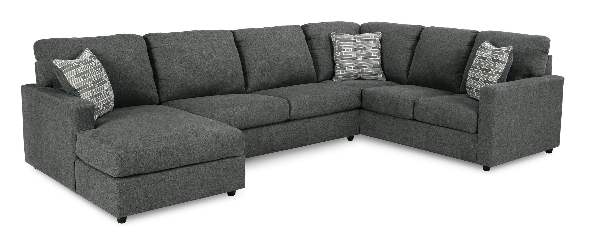 Edenfield 3-Piece Polyester U-Shaped Sectional Sofa w/Left Arm Chaise Facing