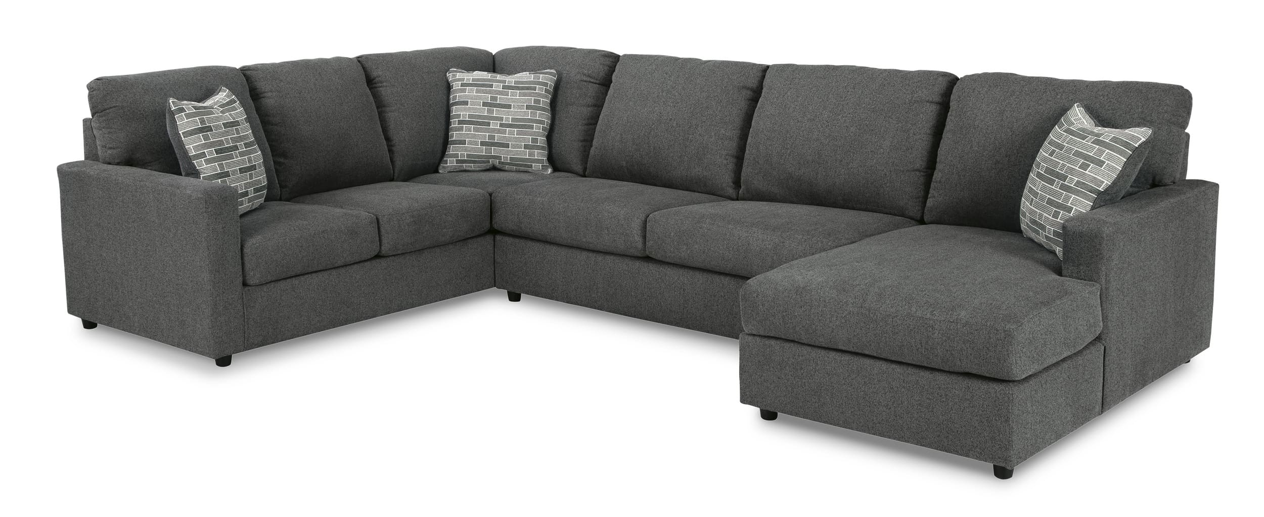 Edenfield 3-Piece Polyester U-Shaped Sectional Sofa w/Right Arm Chaise Facing