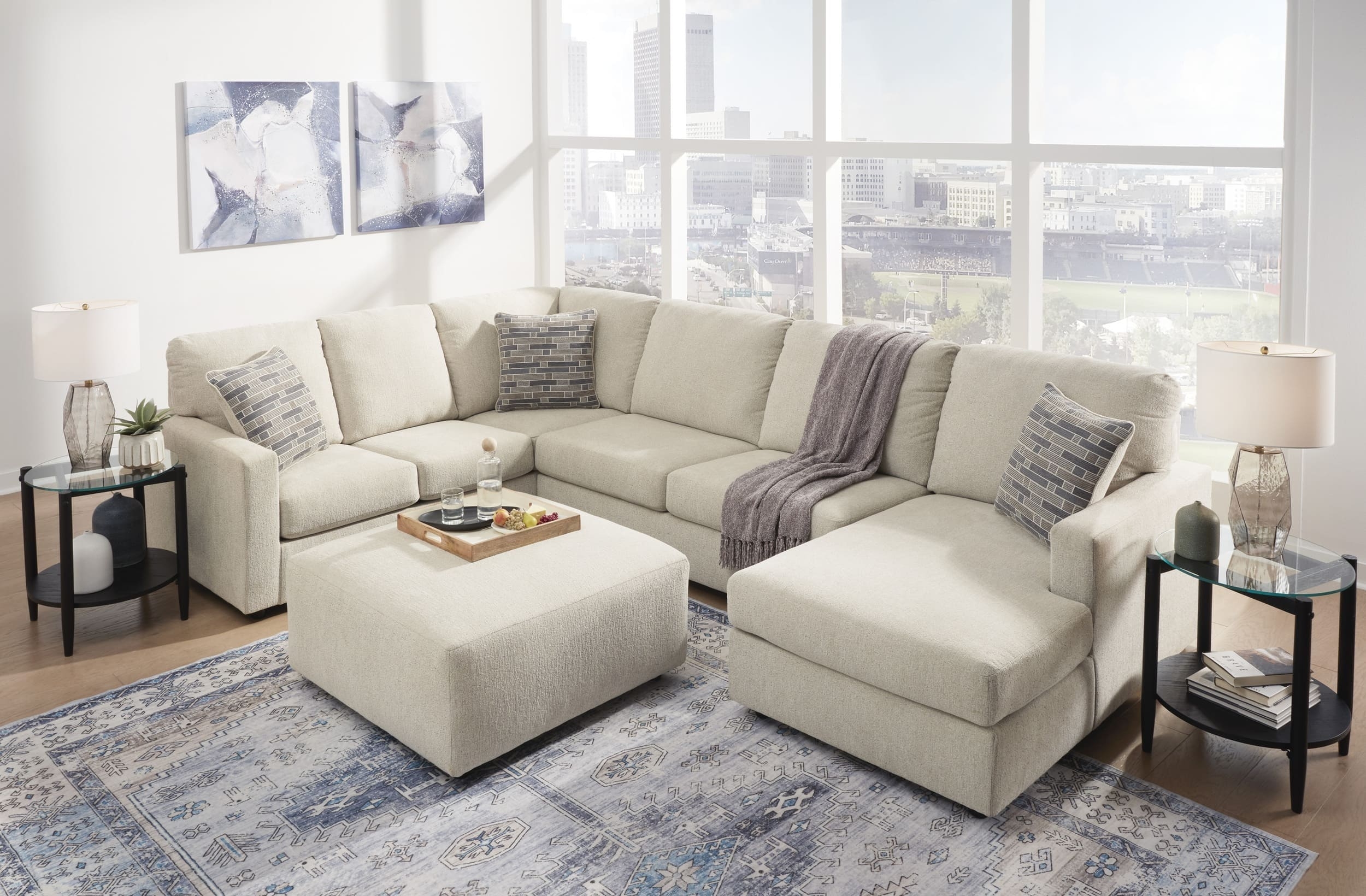 Edenfield Polyester Oversized Accent Ottoman