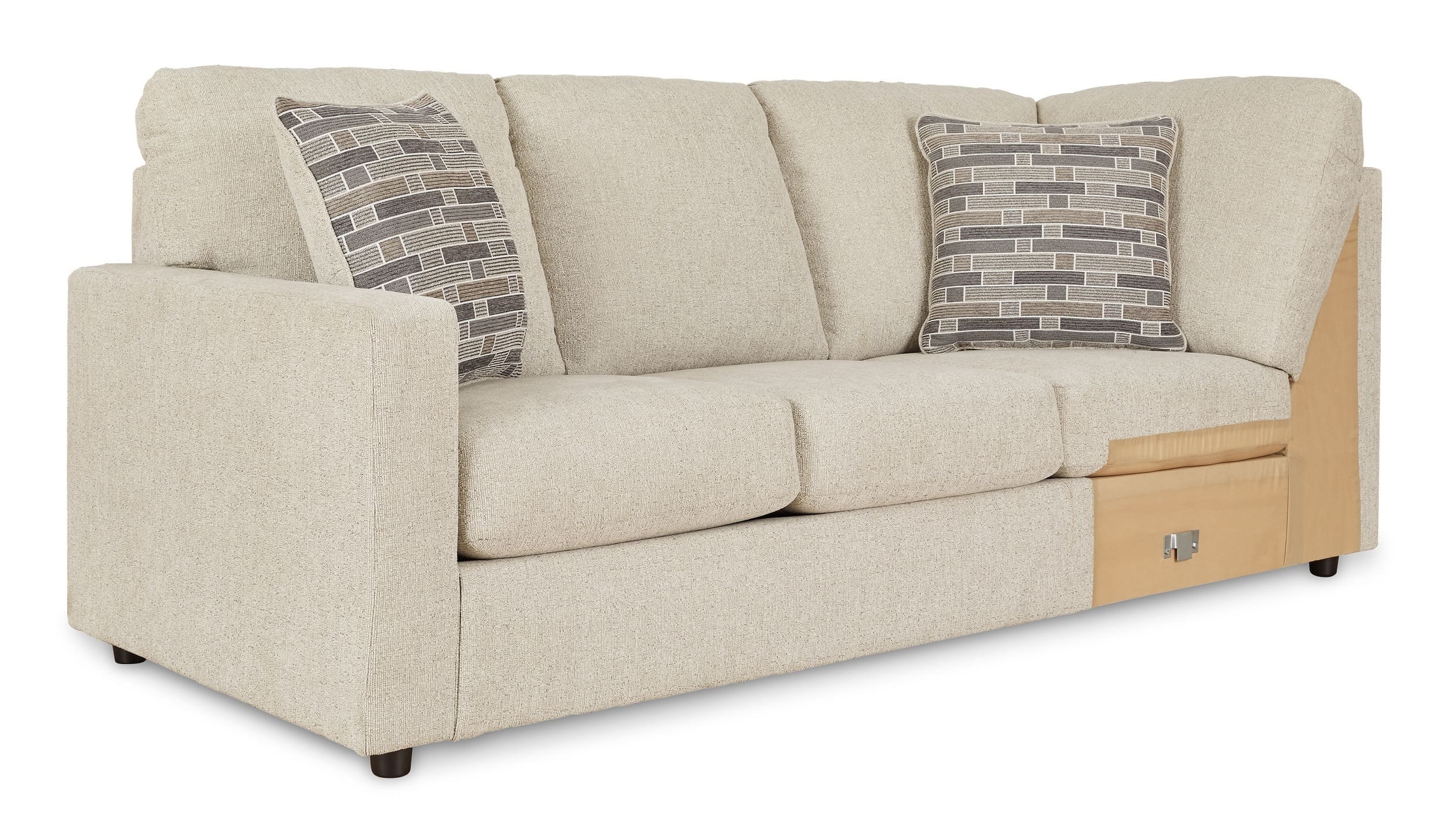 Edenfield 3-Piece Polyester U-Shaped Sectional Sofa w/Right Arm Chaise Facing