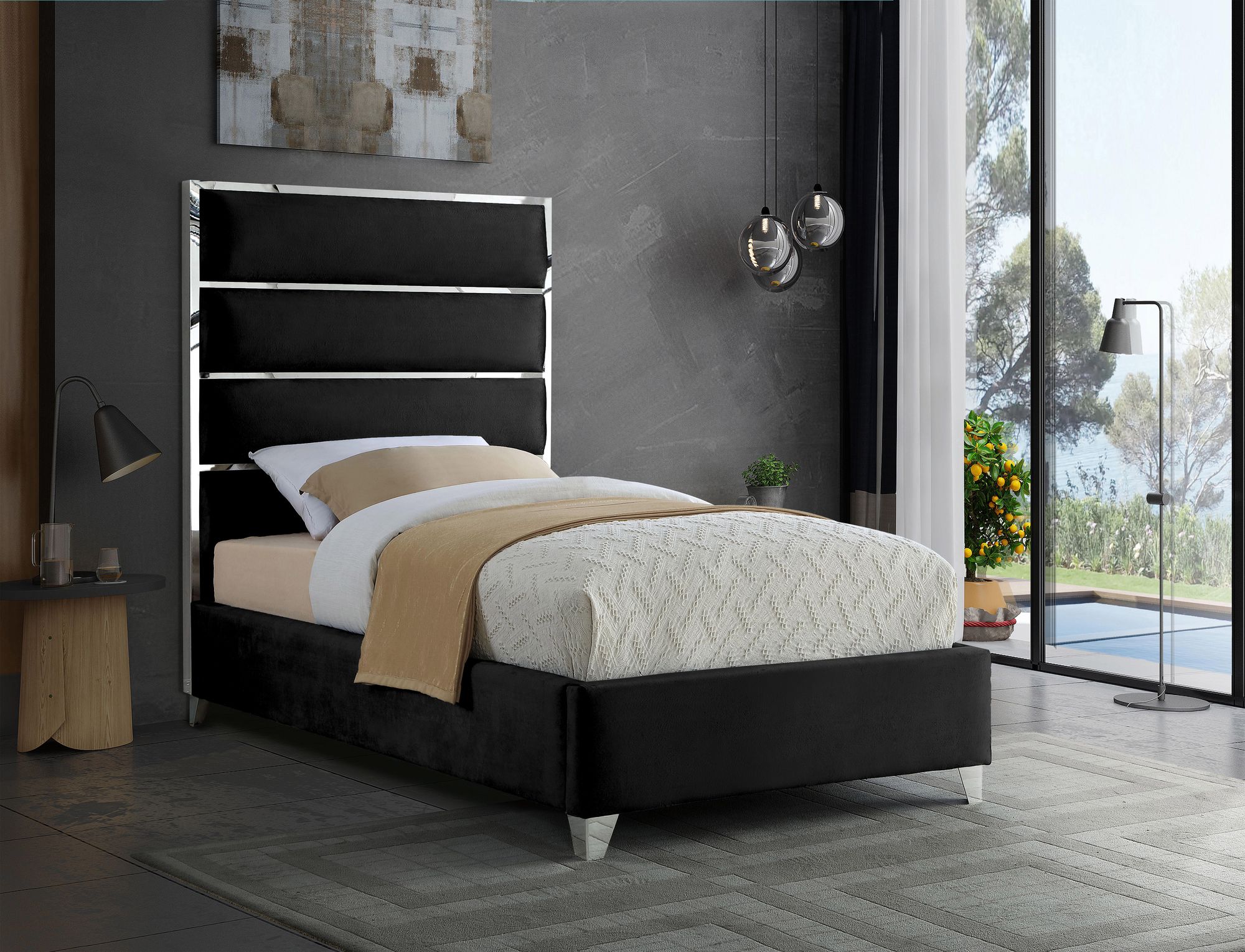 Zuma Velvet Twin Size Bed