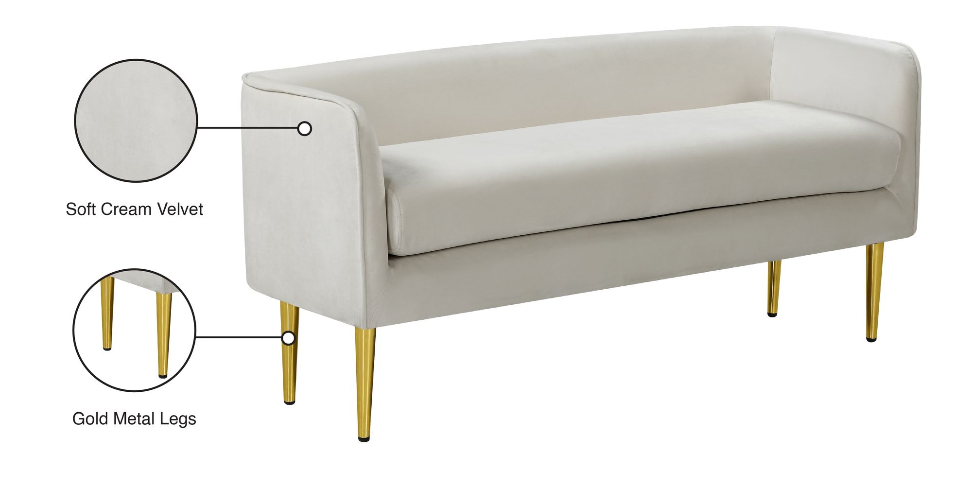 Audrey Velvet Bench