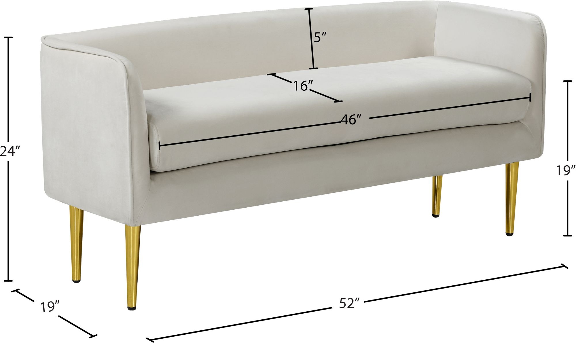 Audrey Velvet Bench