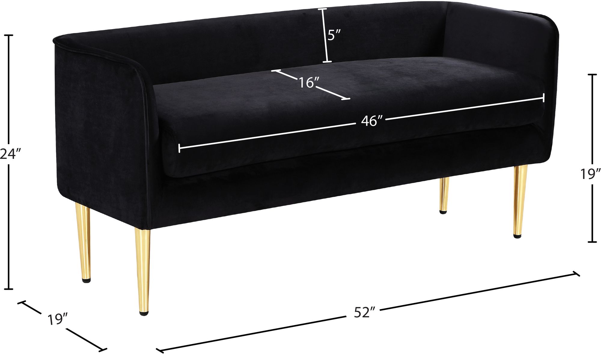 Audrey Velvet Bench