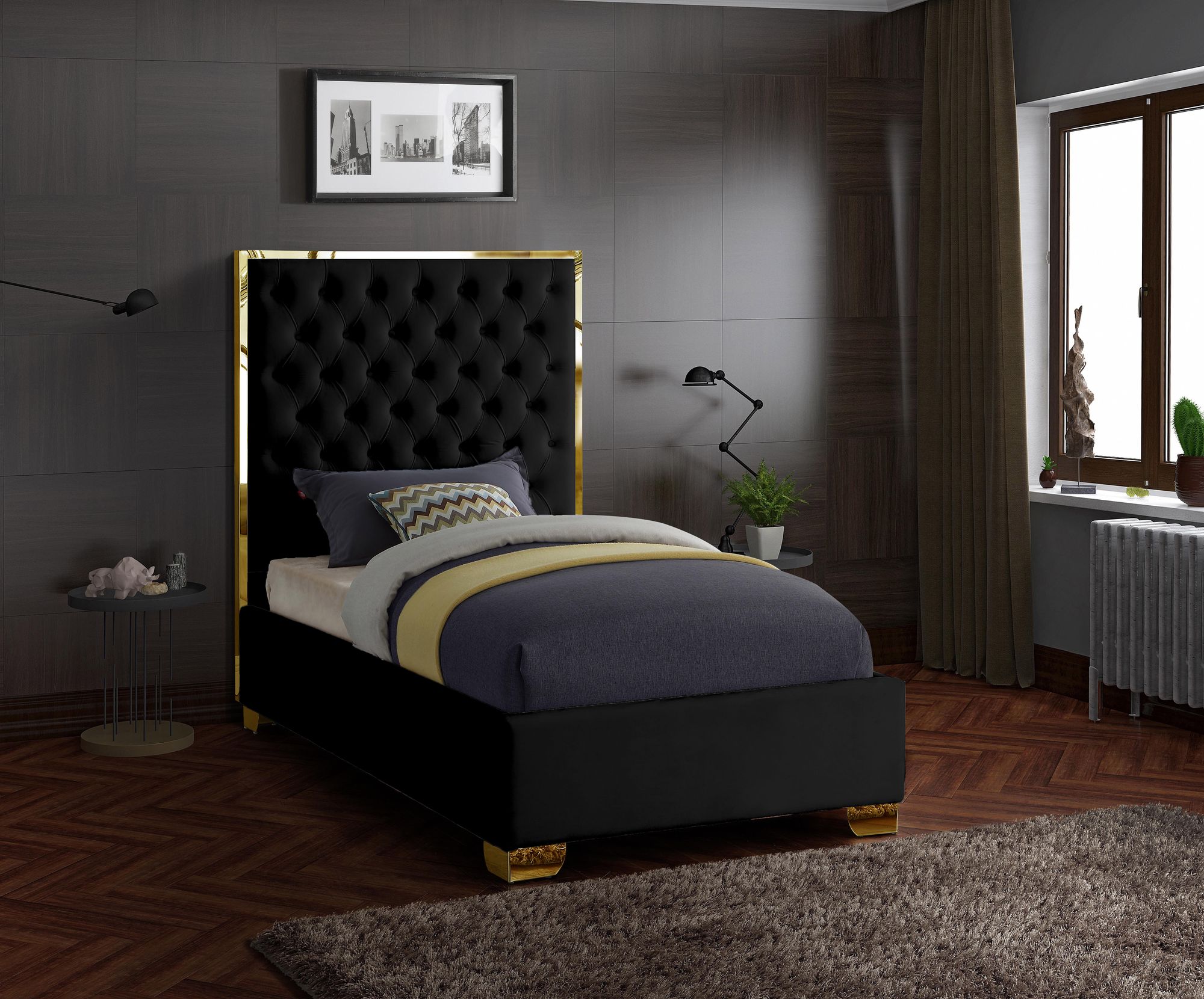 Lana Velvet Twin Size Bed