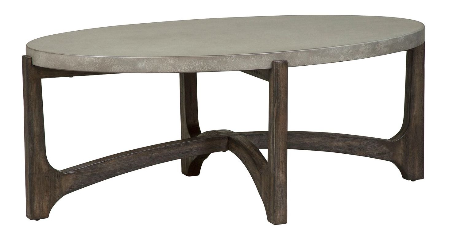 Cascade Concrete Top Cocktail Set | Rustic Brown Finish