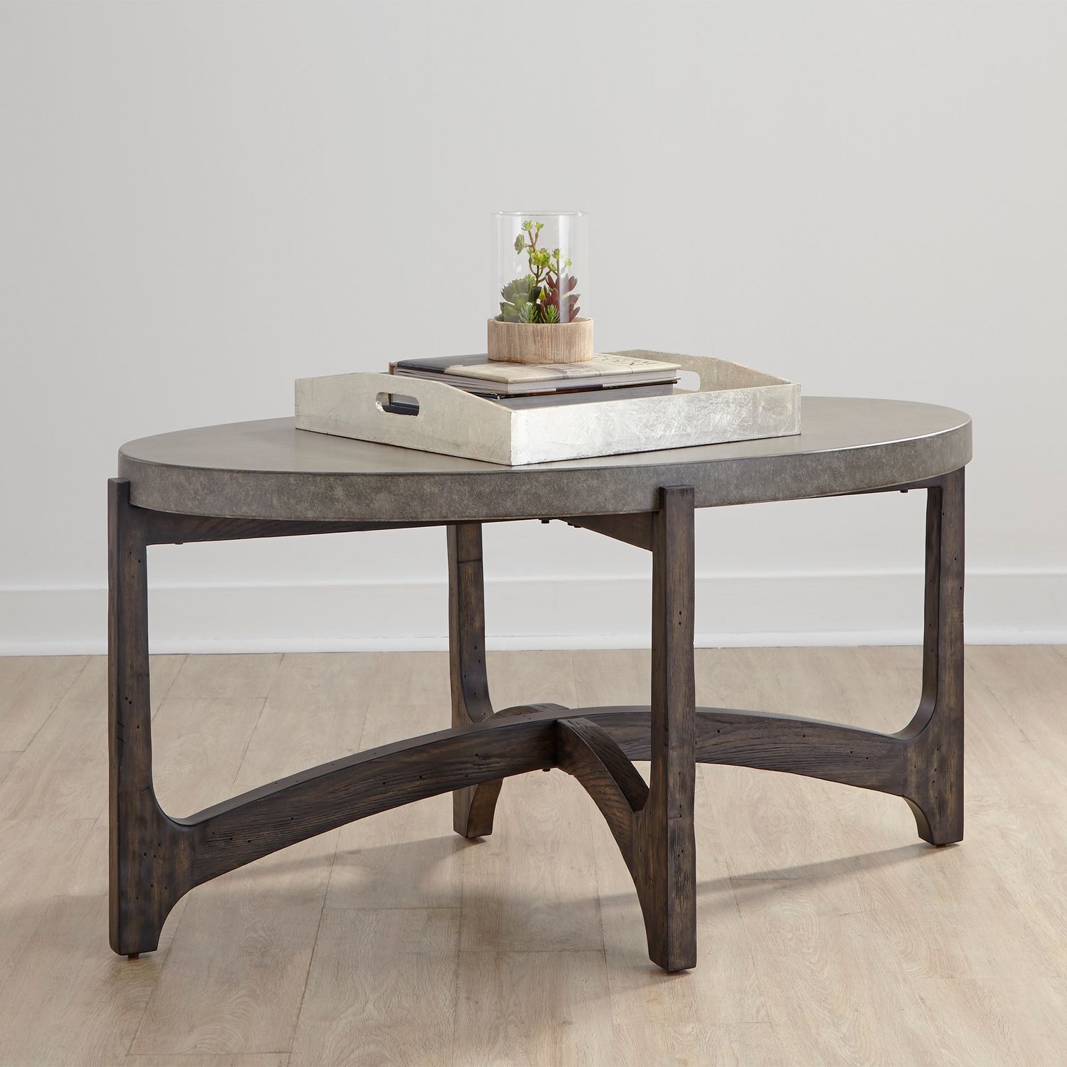 Cascade Concrete Composite Top Oval Cocktail Table