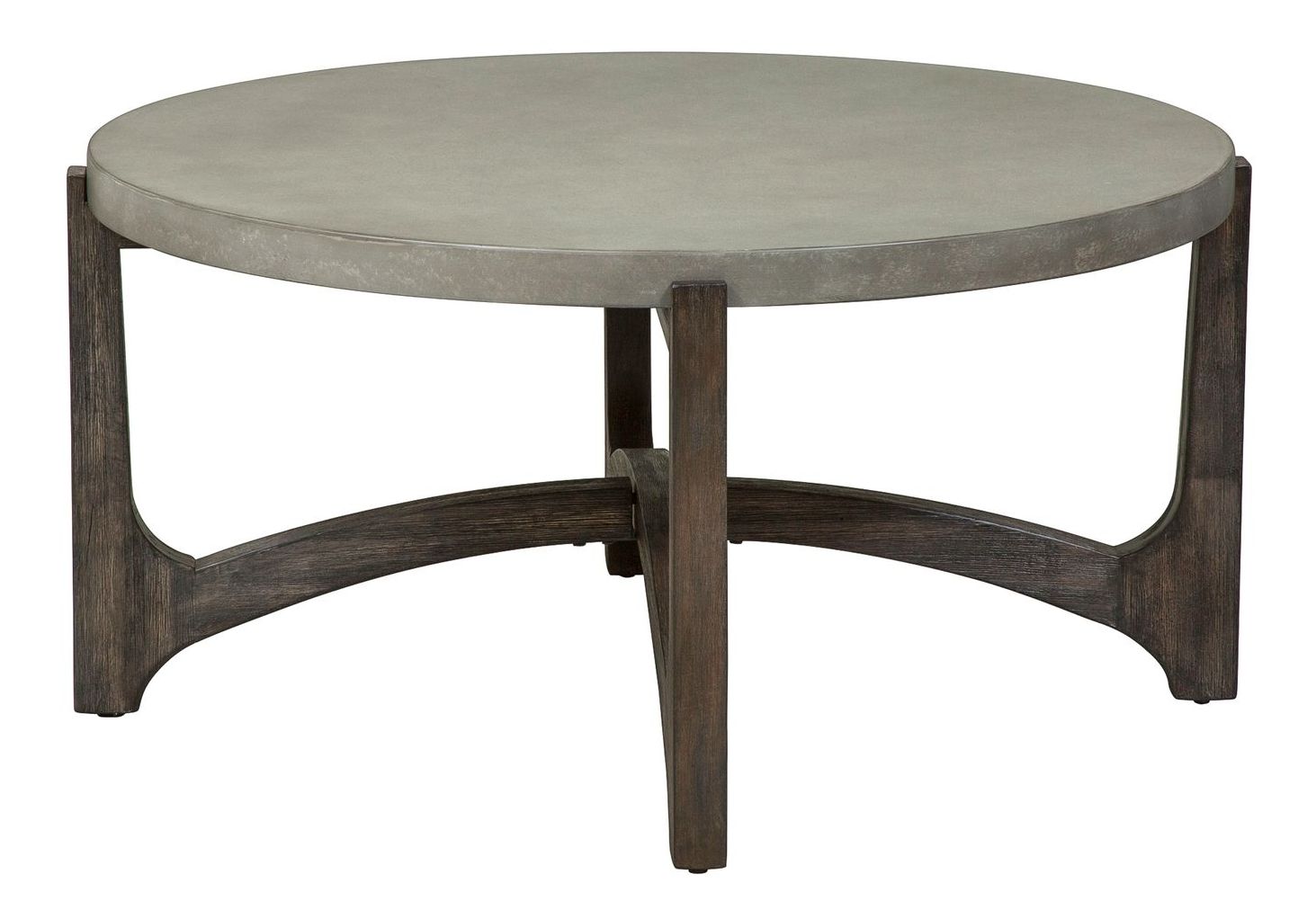 Cascade Round Concrete Top Cocktail Set | Rustic Brown