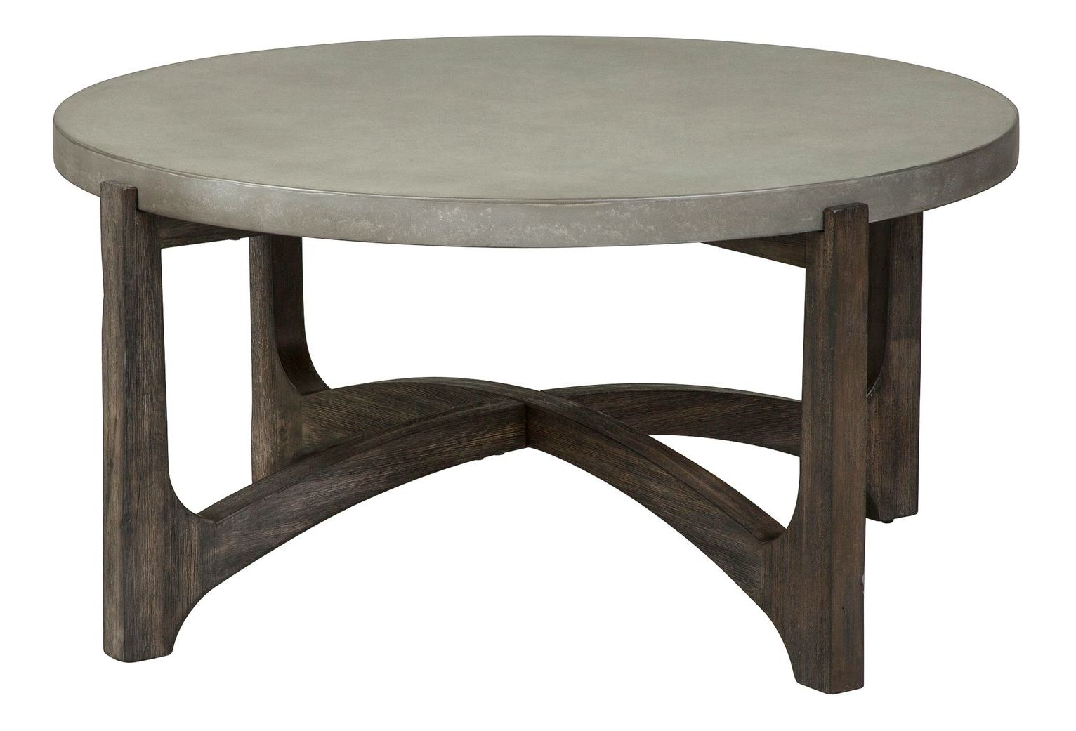 Cascade Round Concrete Top Cocktail Set | Rustic Brown