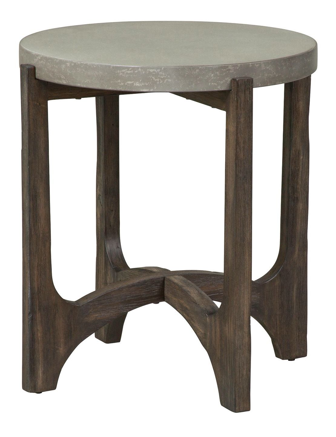 Cascade Round Concrete Top Cocktail Set | Rustic Brown