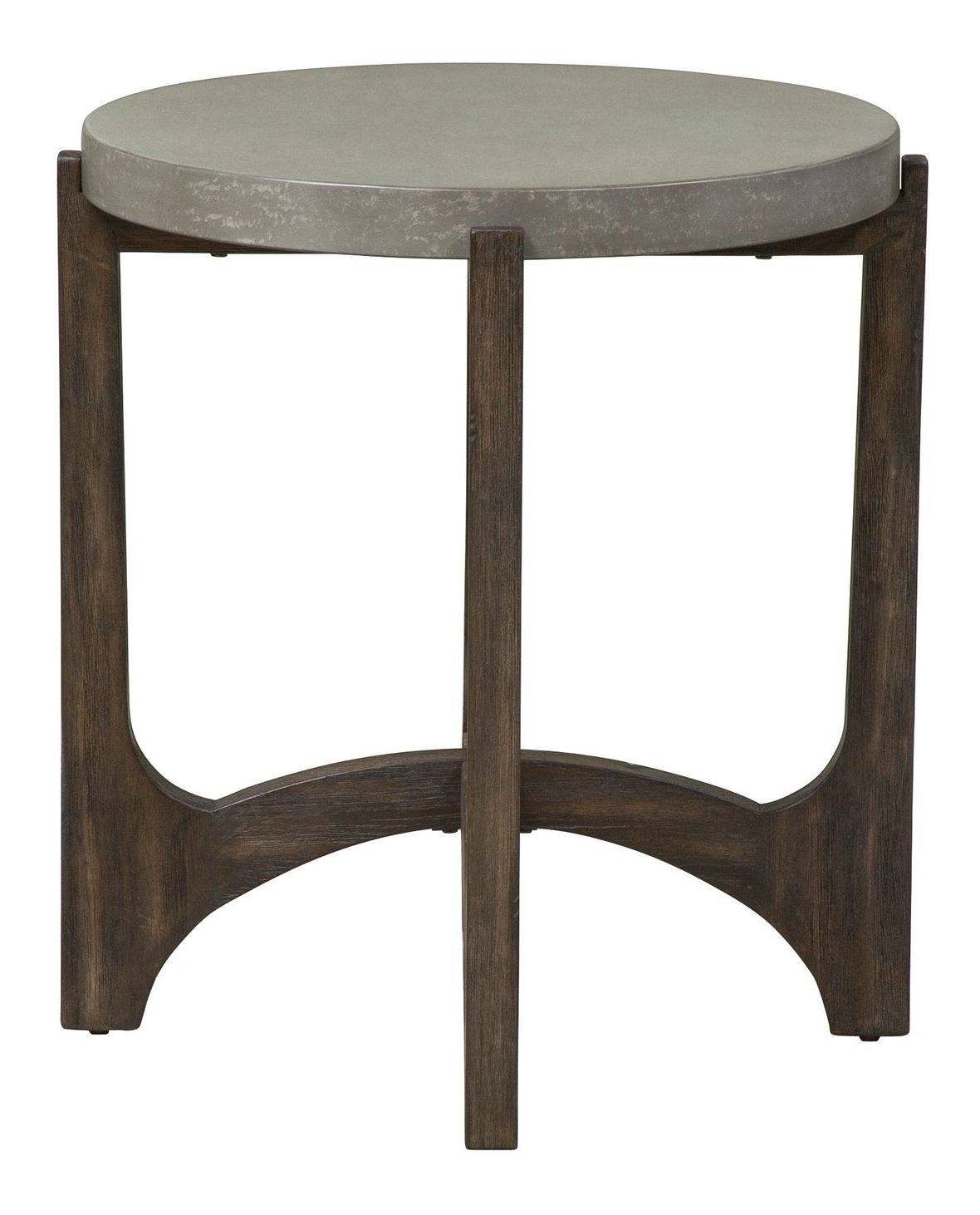 Cascade Round Concrete Top Cocktail Set | Rustic Brown