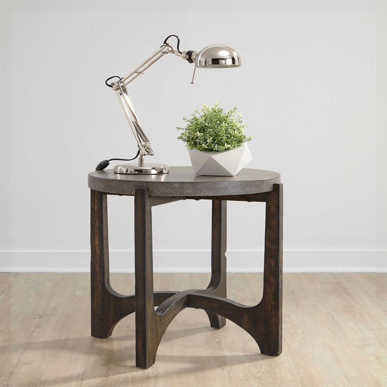 Cascade Concrete Composite Top Round End Table
