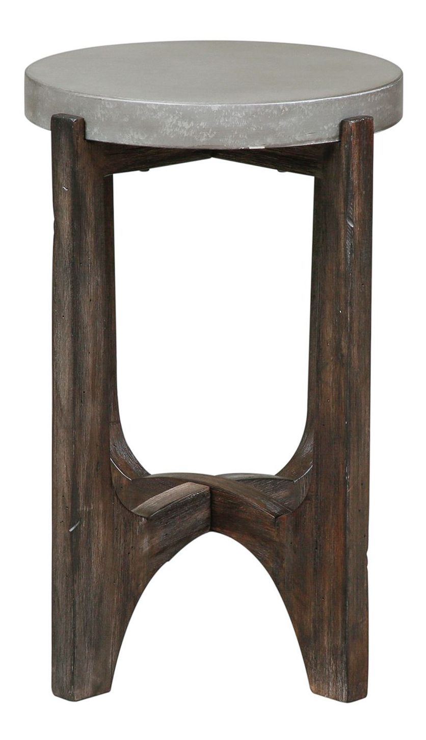 Cascade Concrete Top Cocktail Set | Rustic Brown Finish