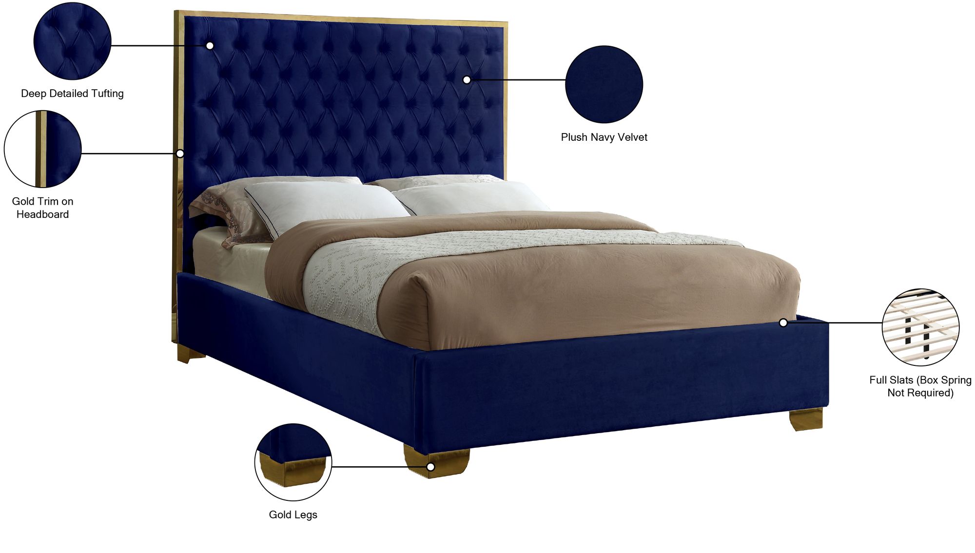 Lana Velvet Full Size Bed