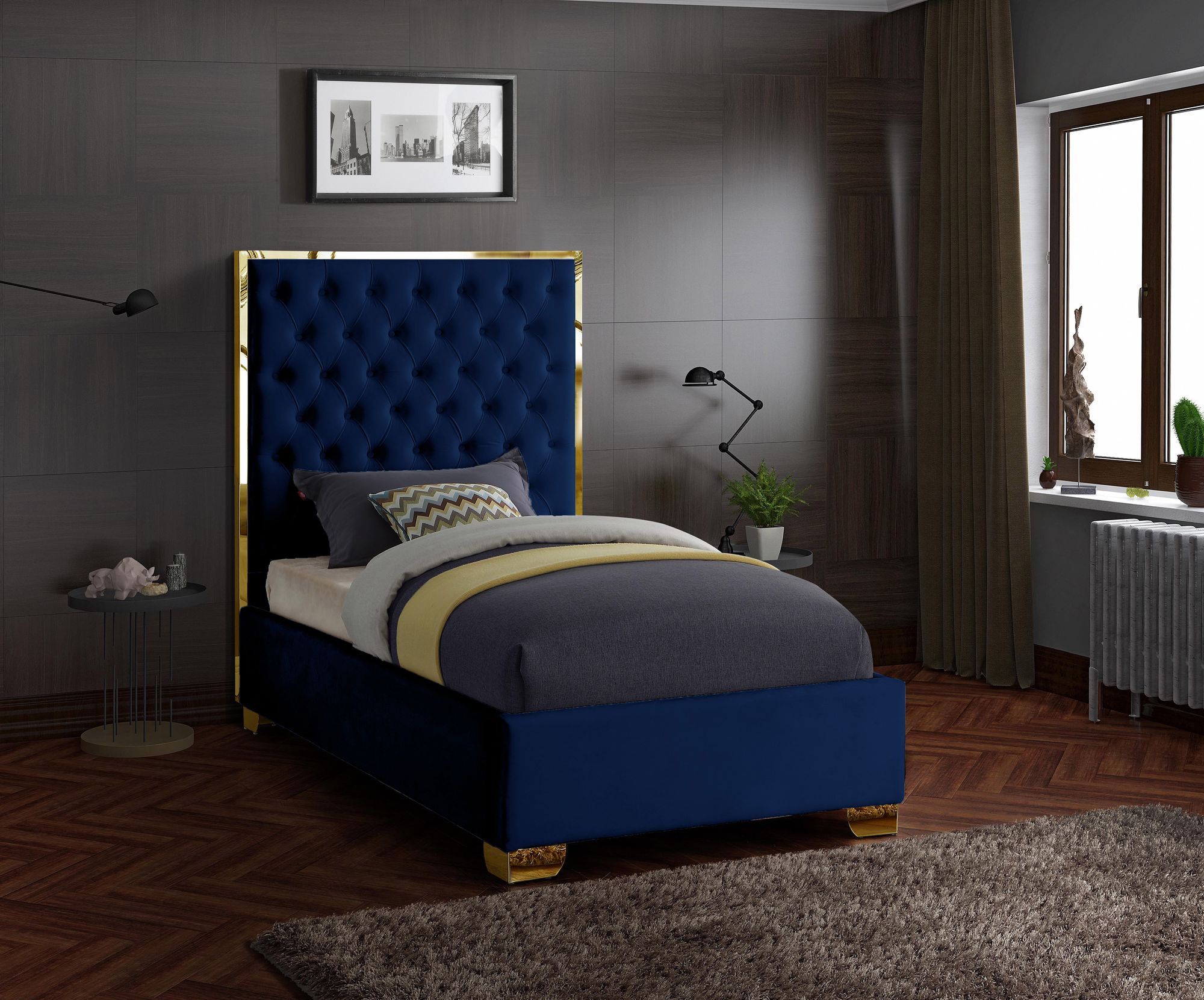 Lana Velvet Twin Size Bed
