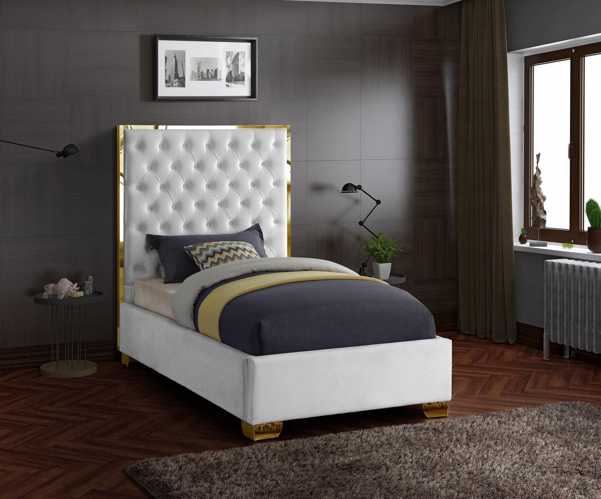 Lana Velvet Twin Size Bed
