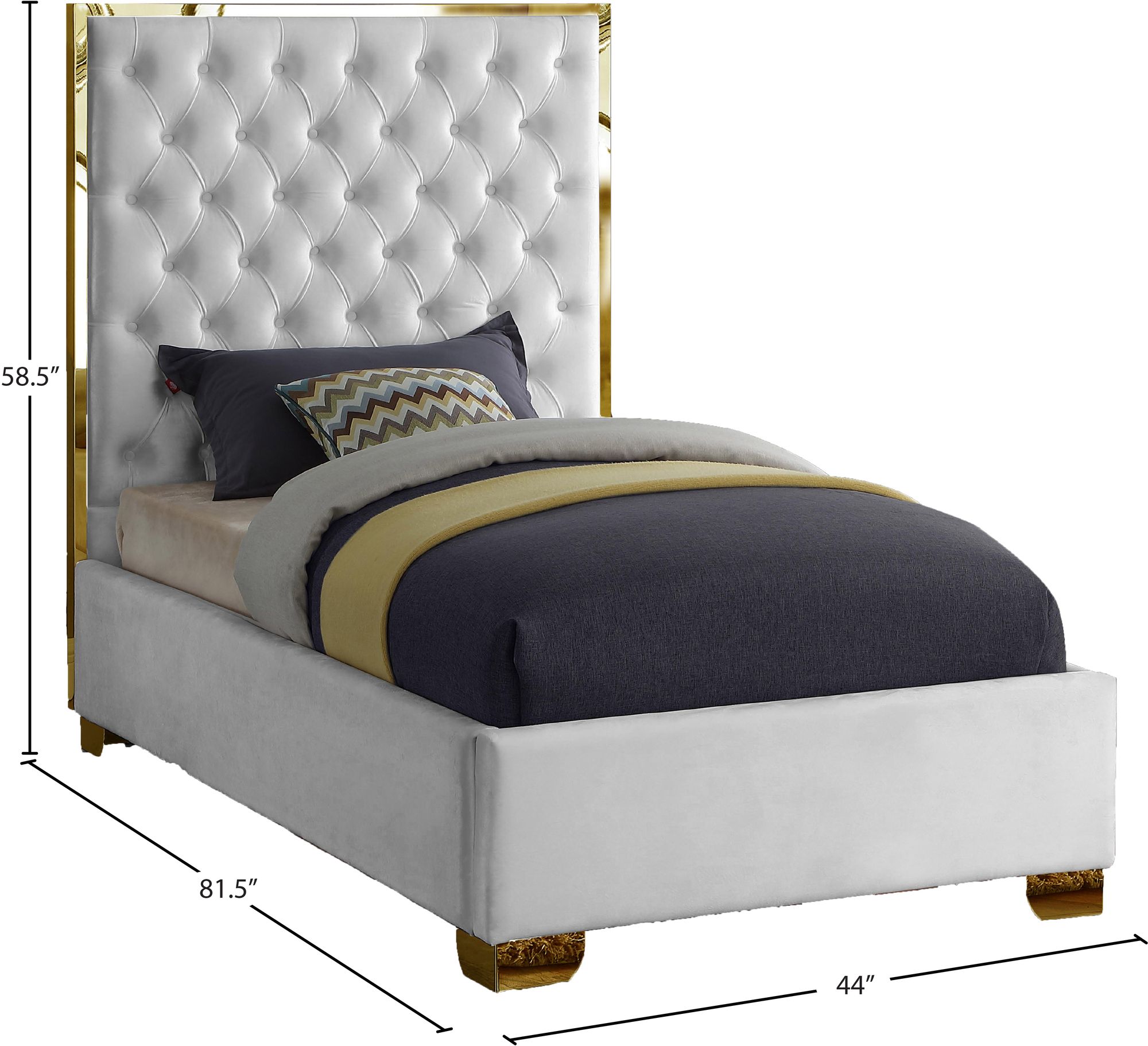Lana Velvet Twin Size Bed