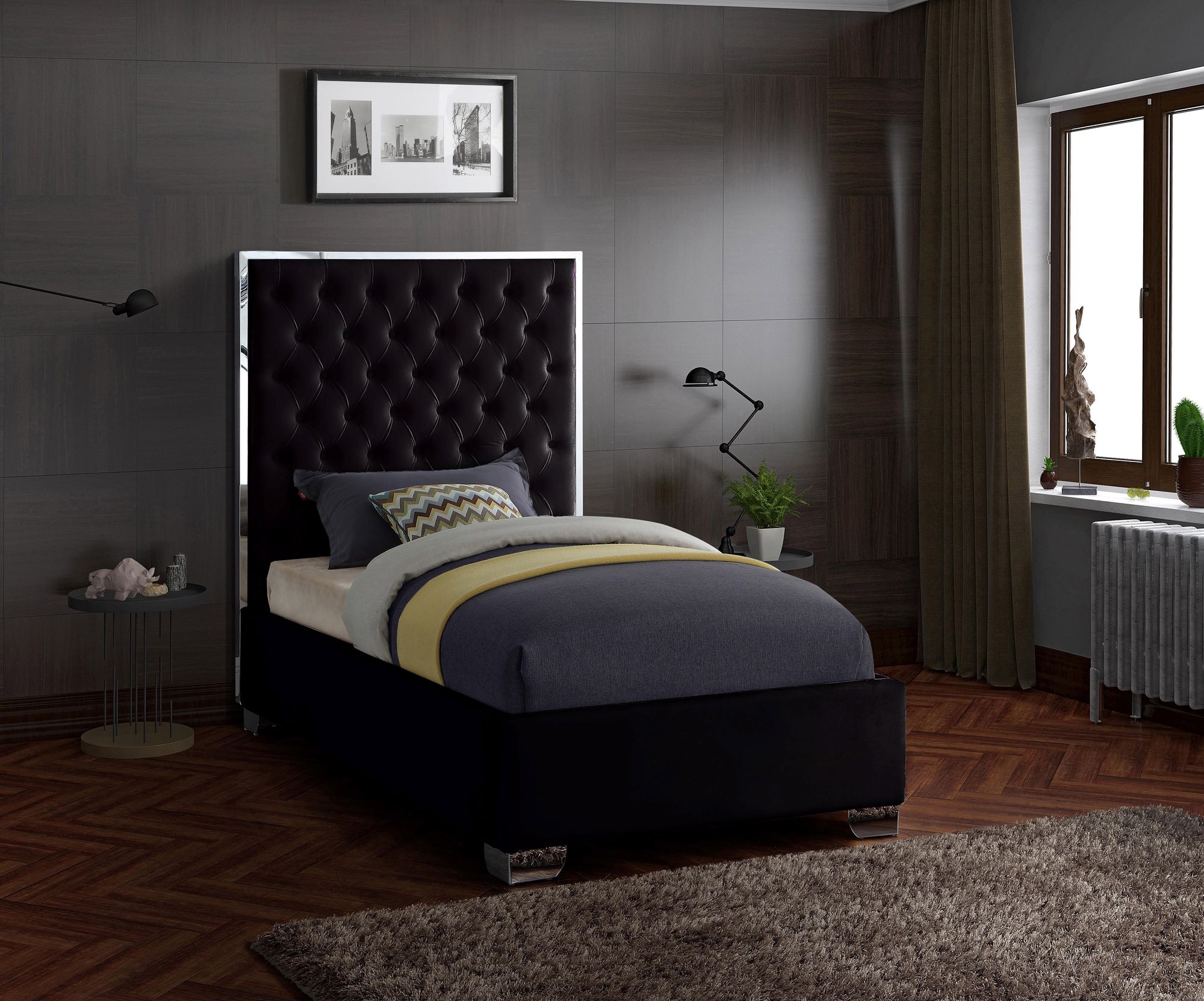 Lexi Velvet Twin Size Bed