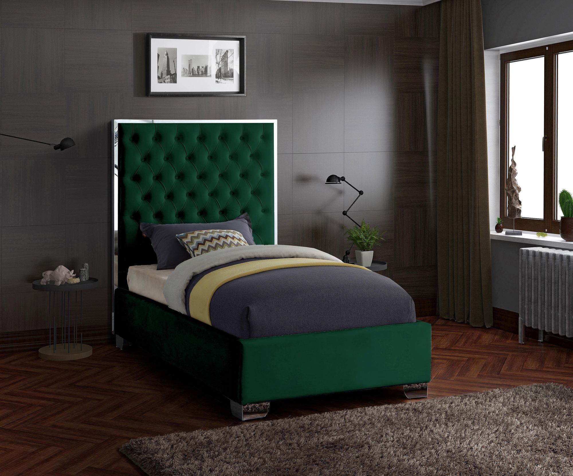 Lexi Velvet Twin Size Bed