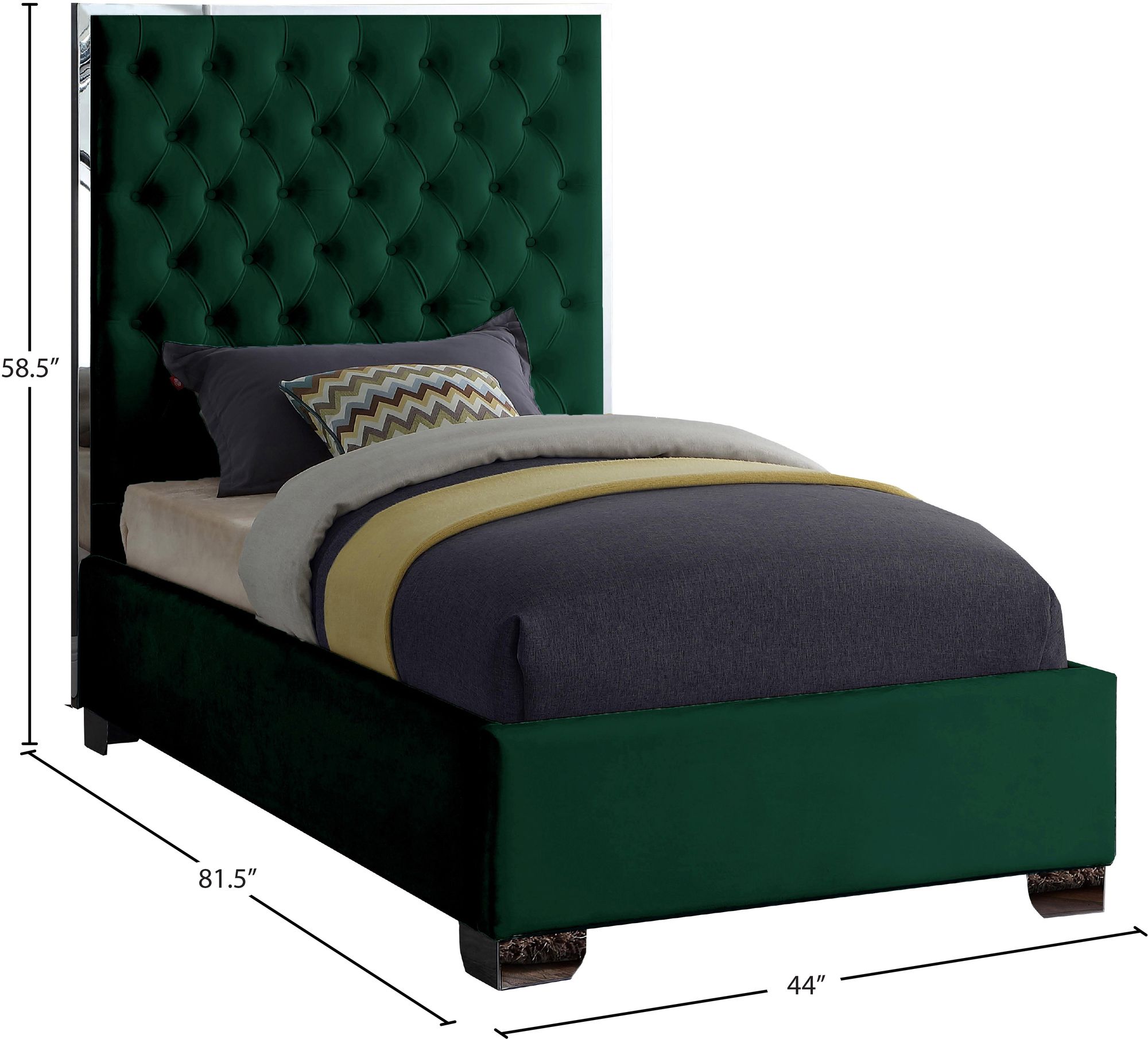 Lexi Velvet Twin Size Bed
