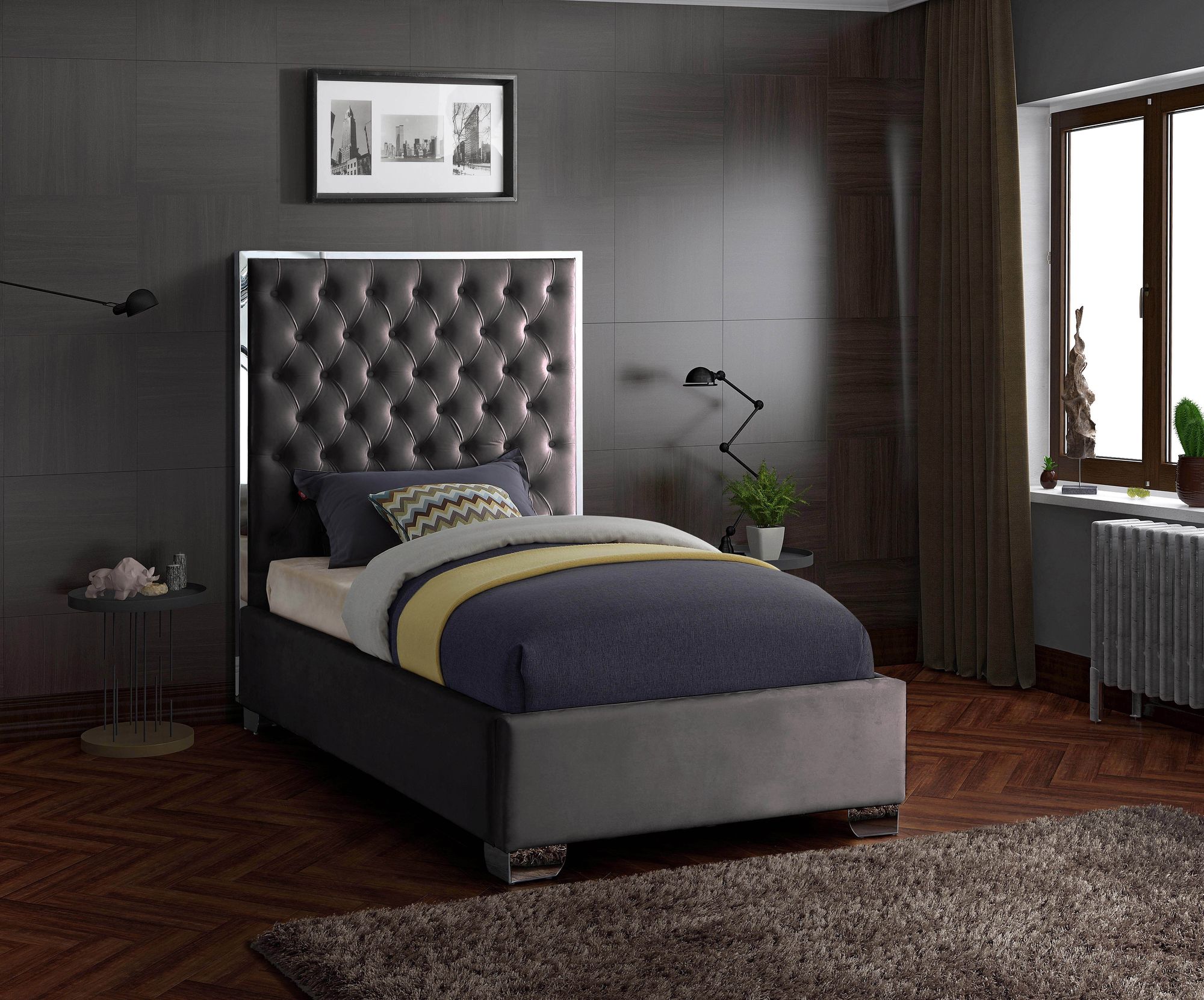 Lexi Velvet Twin Size Bed